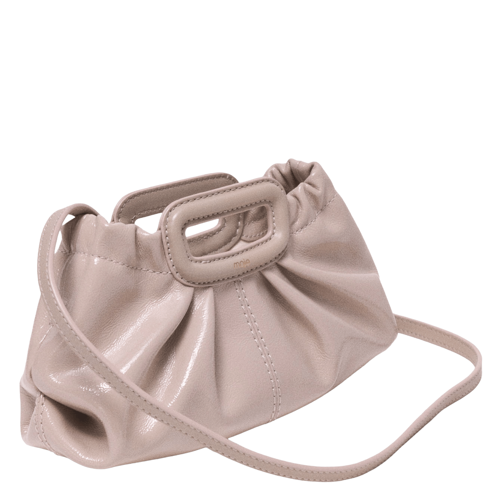 Pochette en cuir MAJE Beige