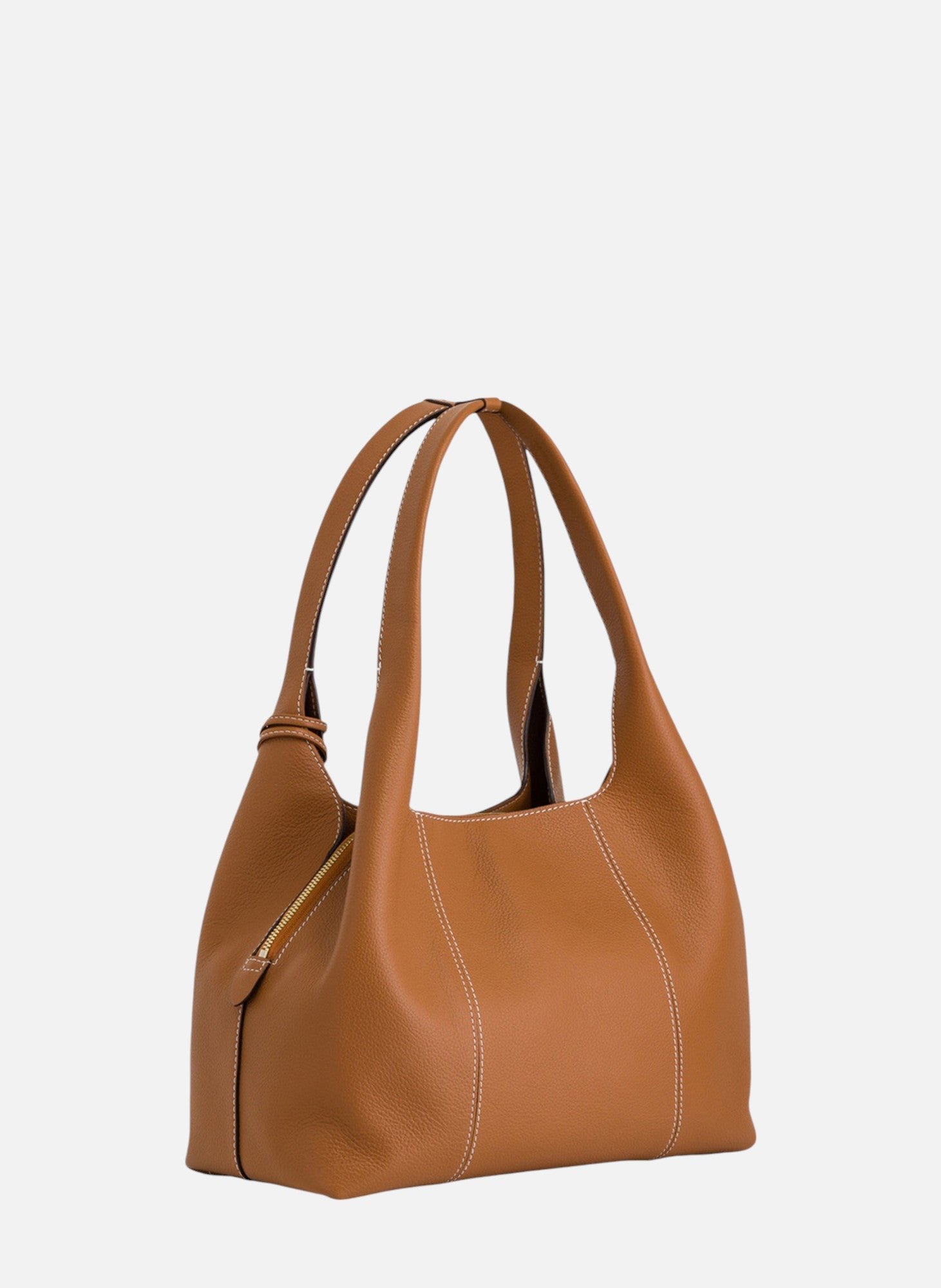 Sac porté épaule moyen modèle juliette en cuir grainé Marron