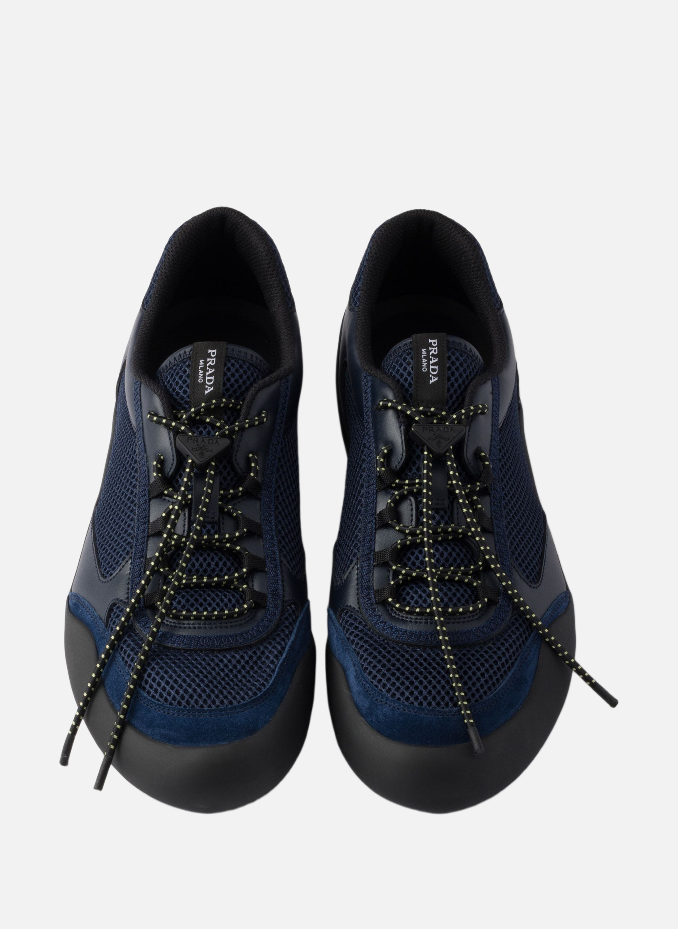 Baskets speedrock en cuir et mesh PRADA Bleu