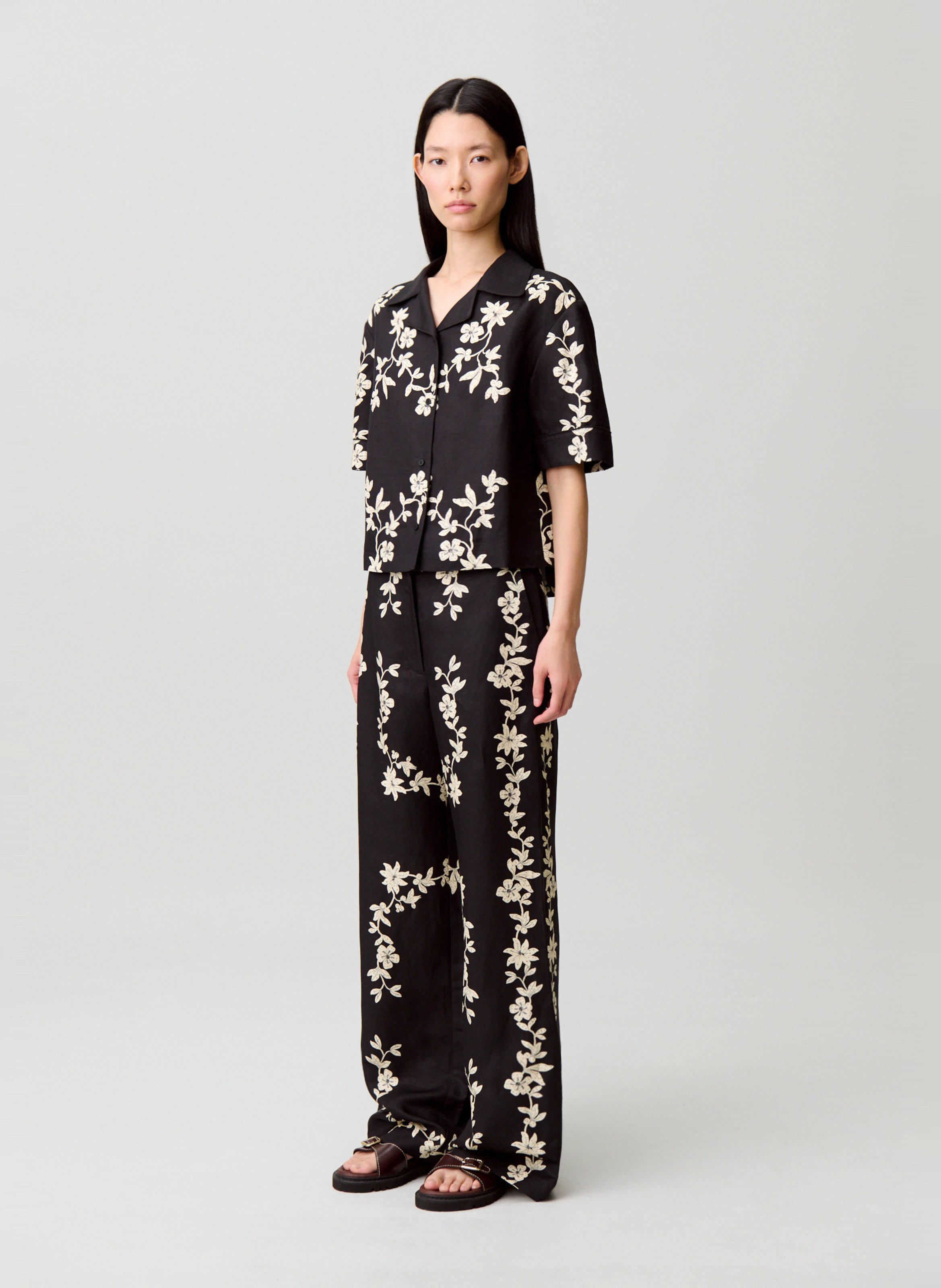 Chemise droite col tailleur imprimée CLAUDIE PIERLOT Multicolore