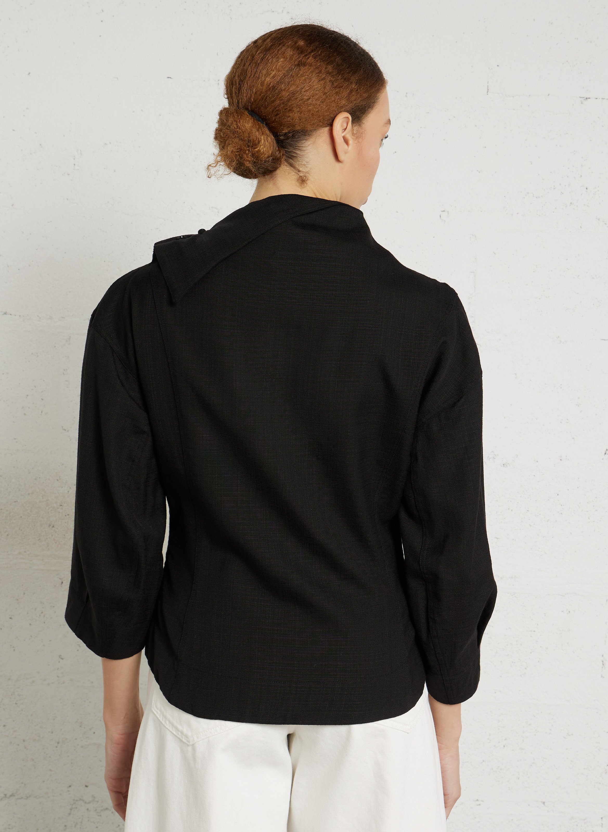 Blouse col asymétrique Figari SOEUR Noir