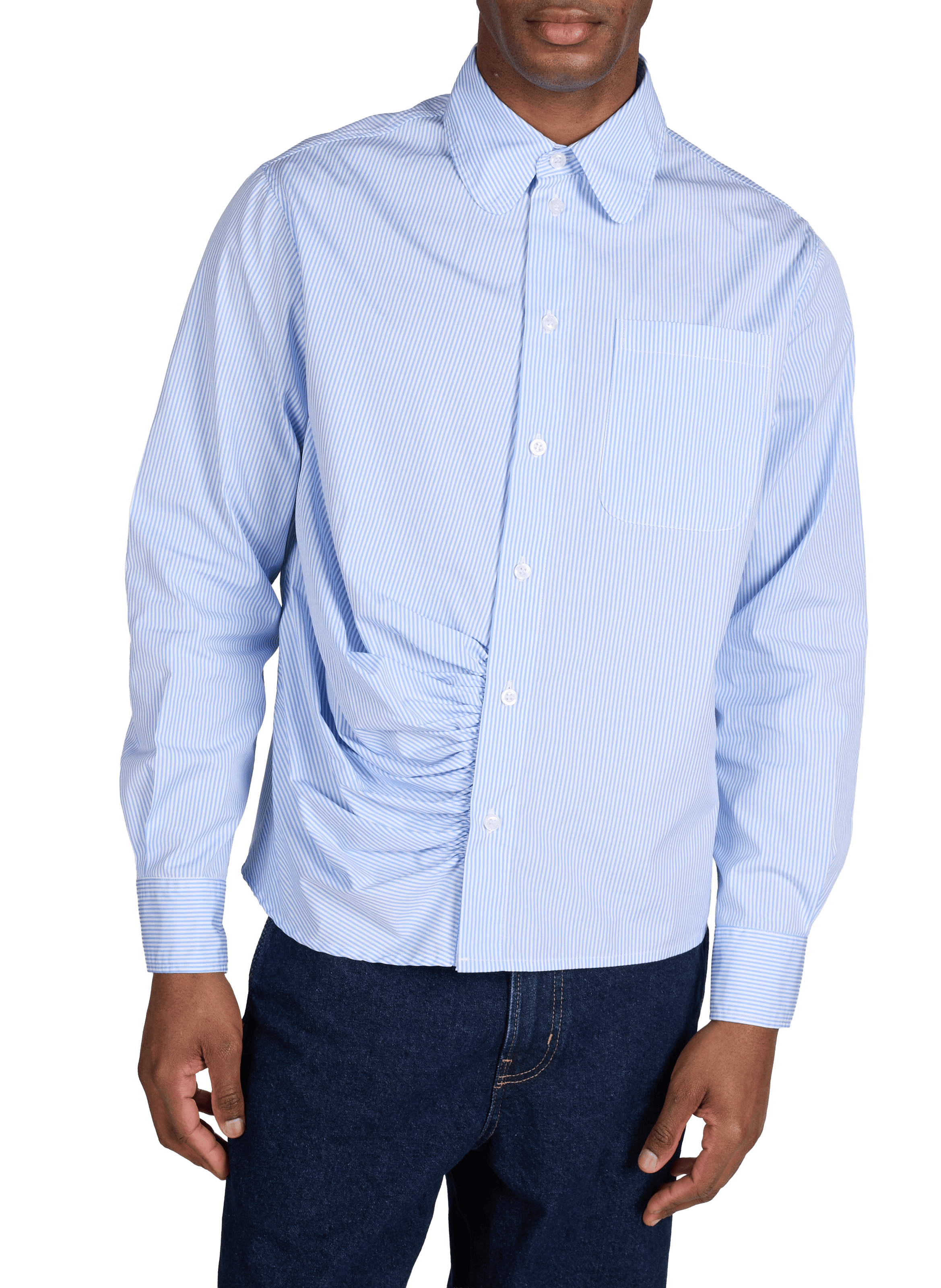 Chemise asymétrique en coton 3 PARADIS Bleu
