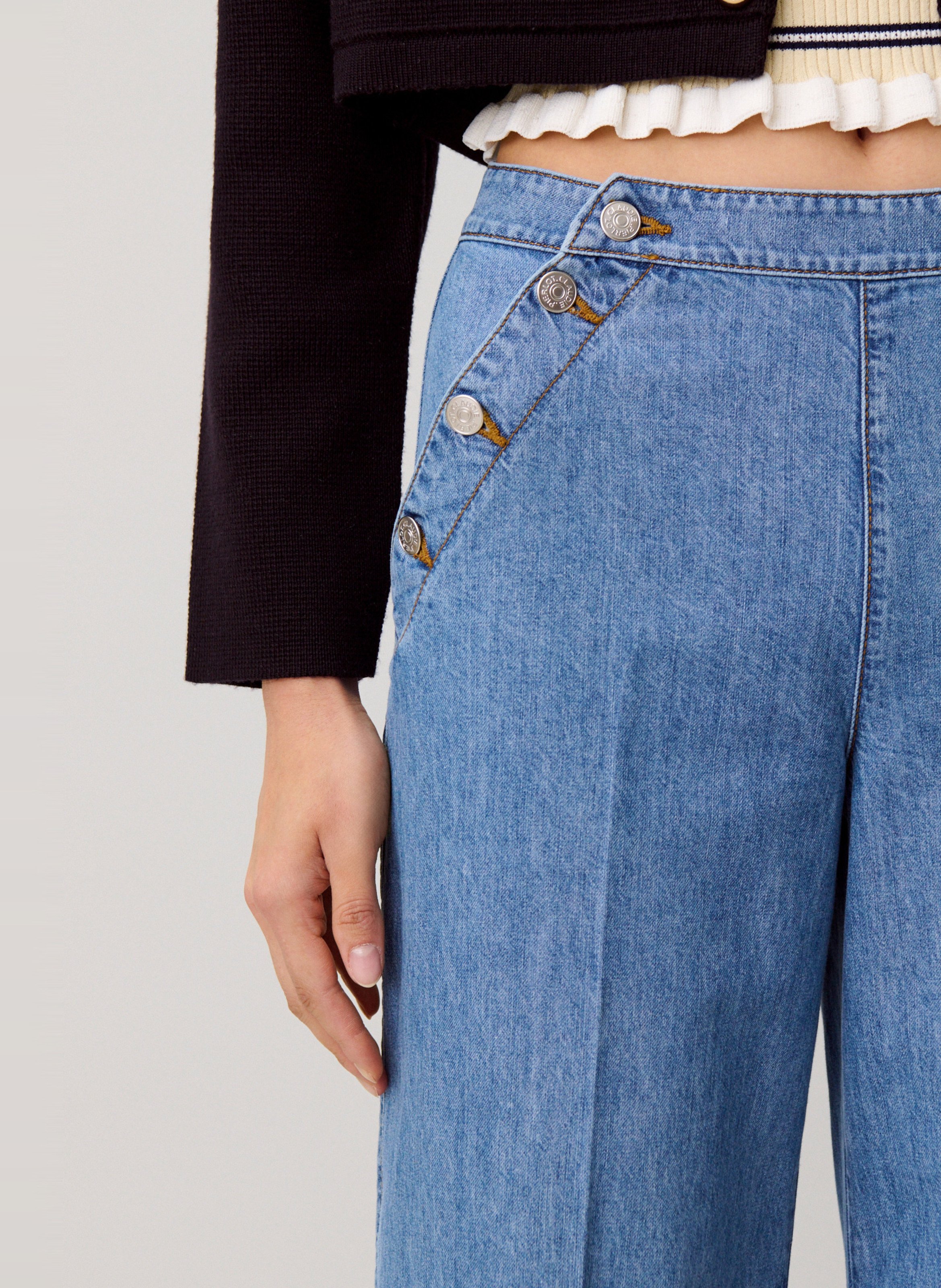 Jean large en coton CLAUDIE PIERLOT Bleu