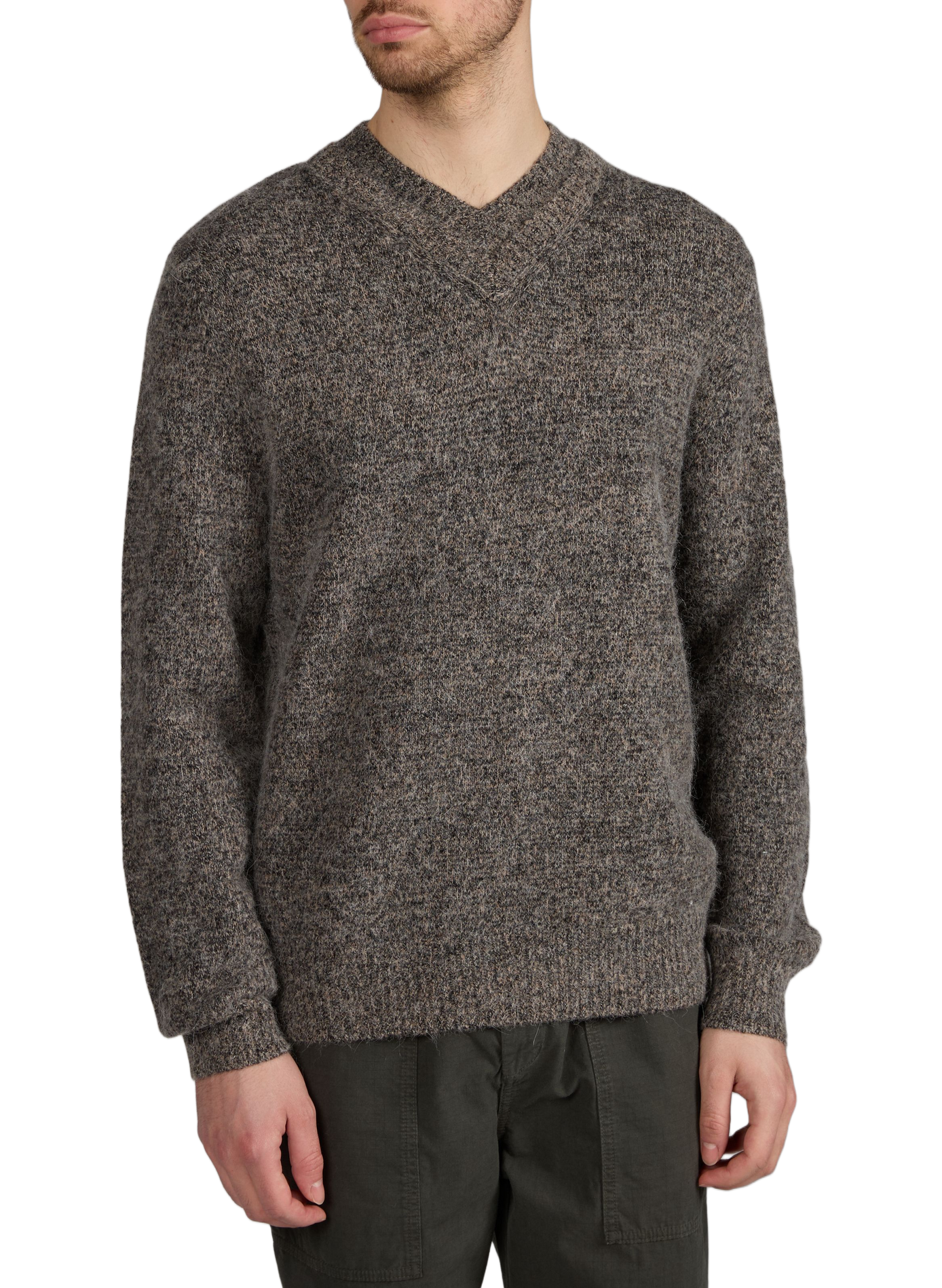 Textured wool blend sweater SAMSOE SAMSOE Brown