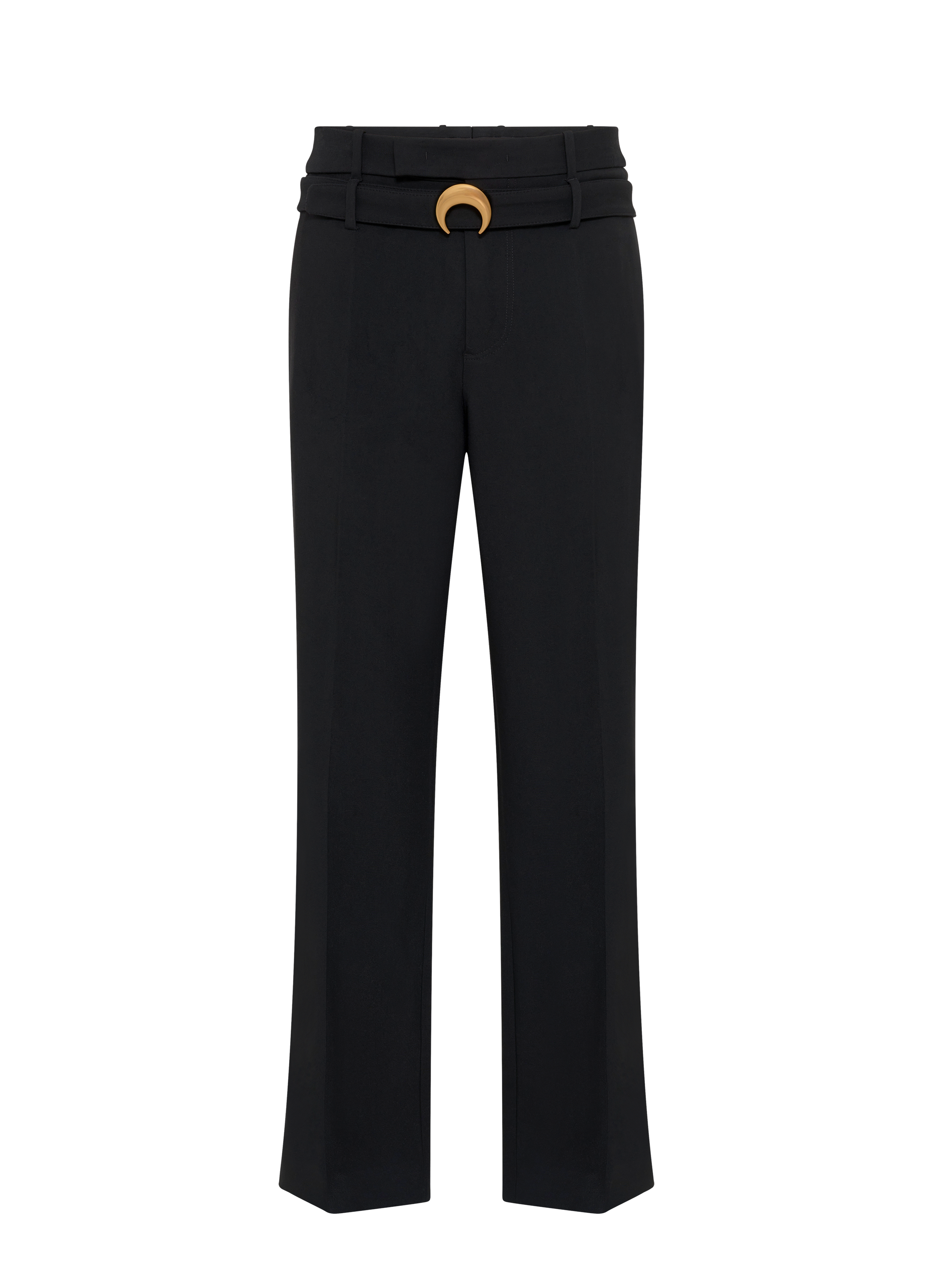 Pantalon tailleur ceinturé en serge de laine MARINE SERRE Noir