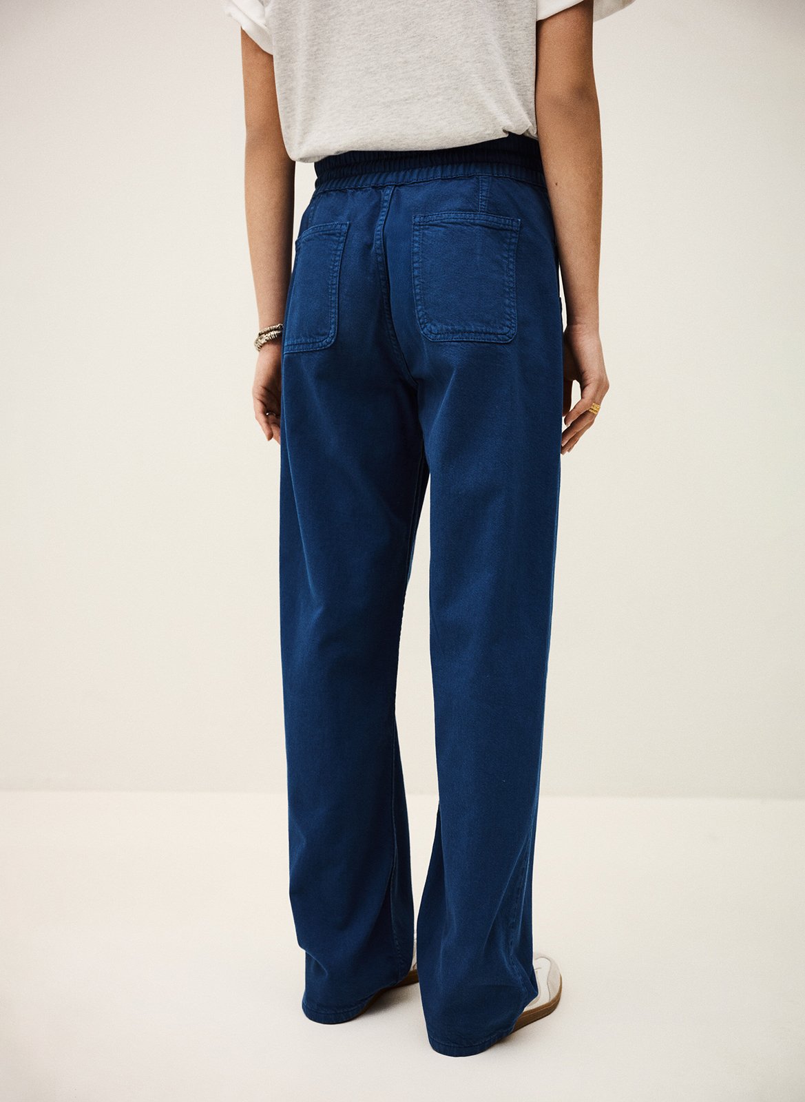 Pantalon droit en coton mélangé fima BA&SH Bleu