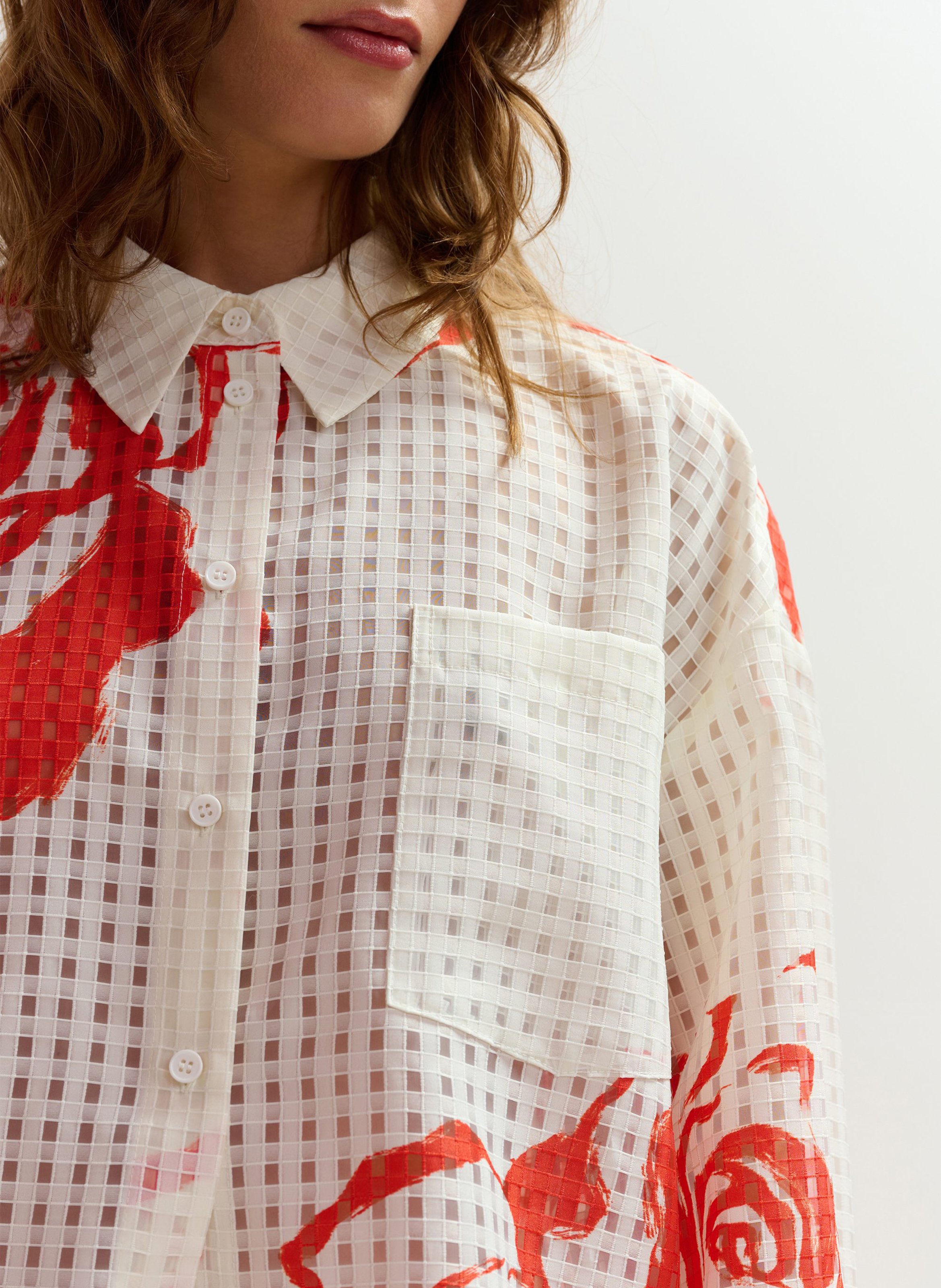 Chemise col classique imprimée jorange ESSENTIEL ANTWERP Blanc