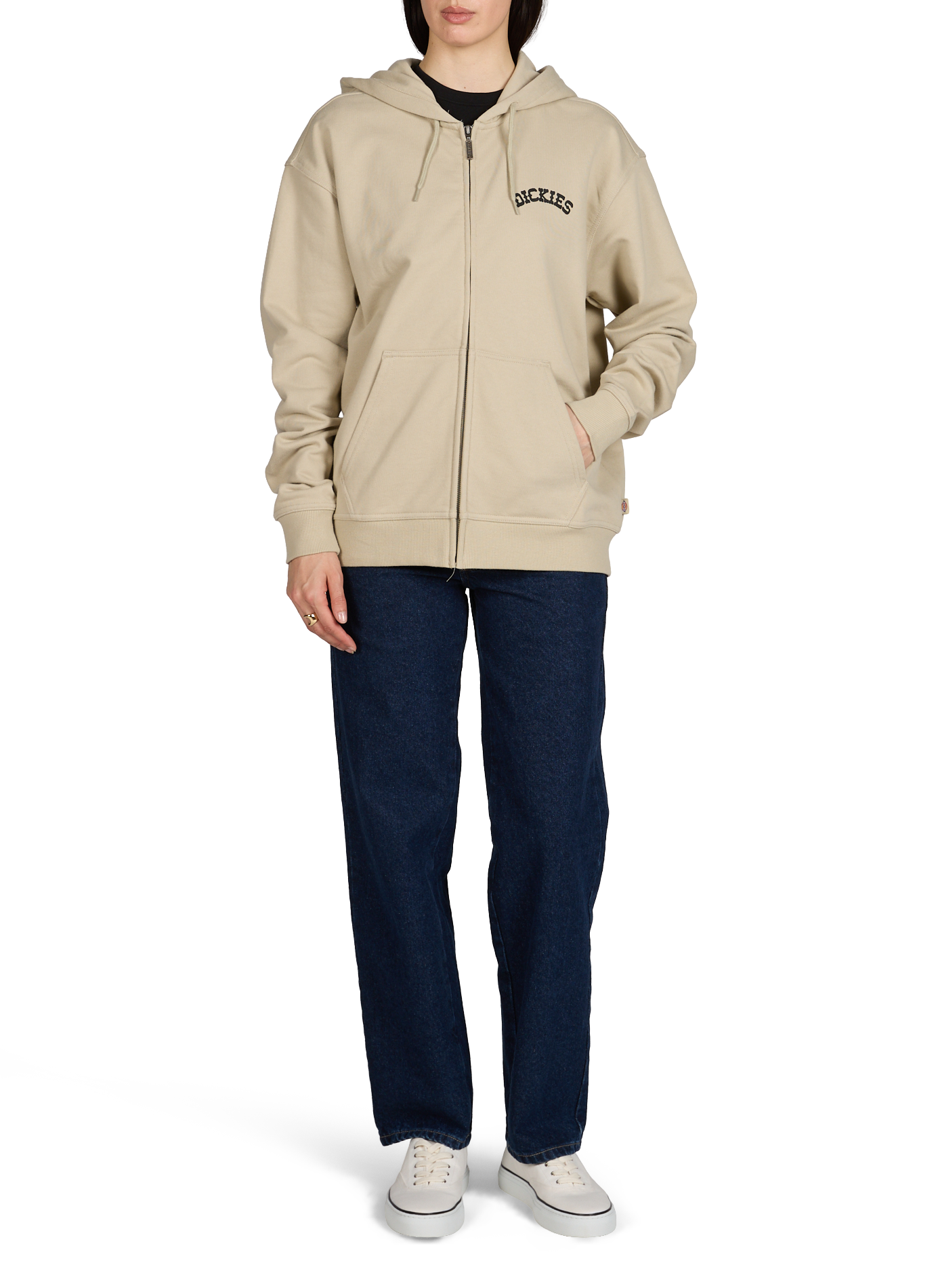 Zip hoodie with hood in blended cotton DICKIES Green