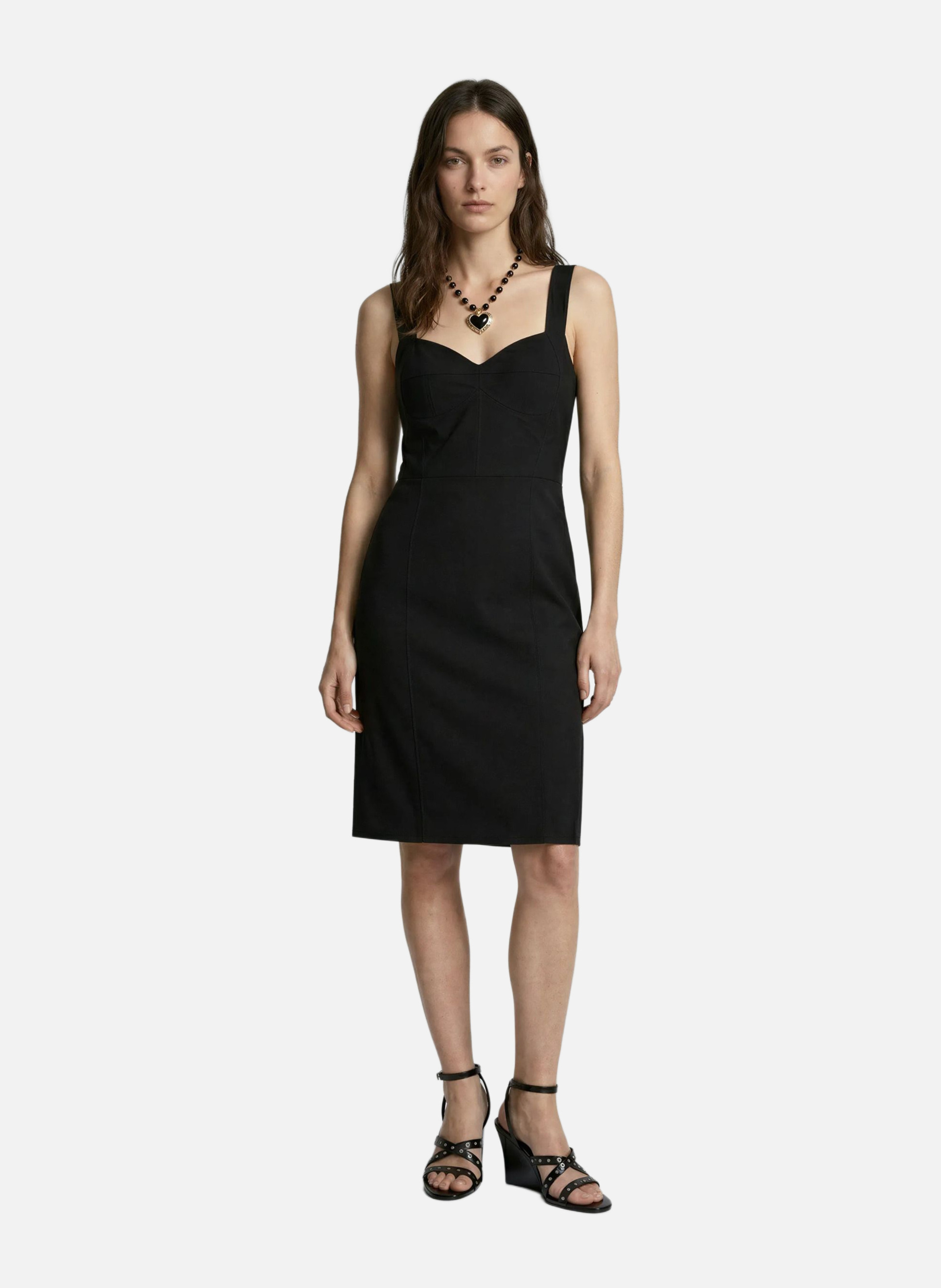 Robe courte effet corset en laine THE KOOPLES Noir