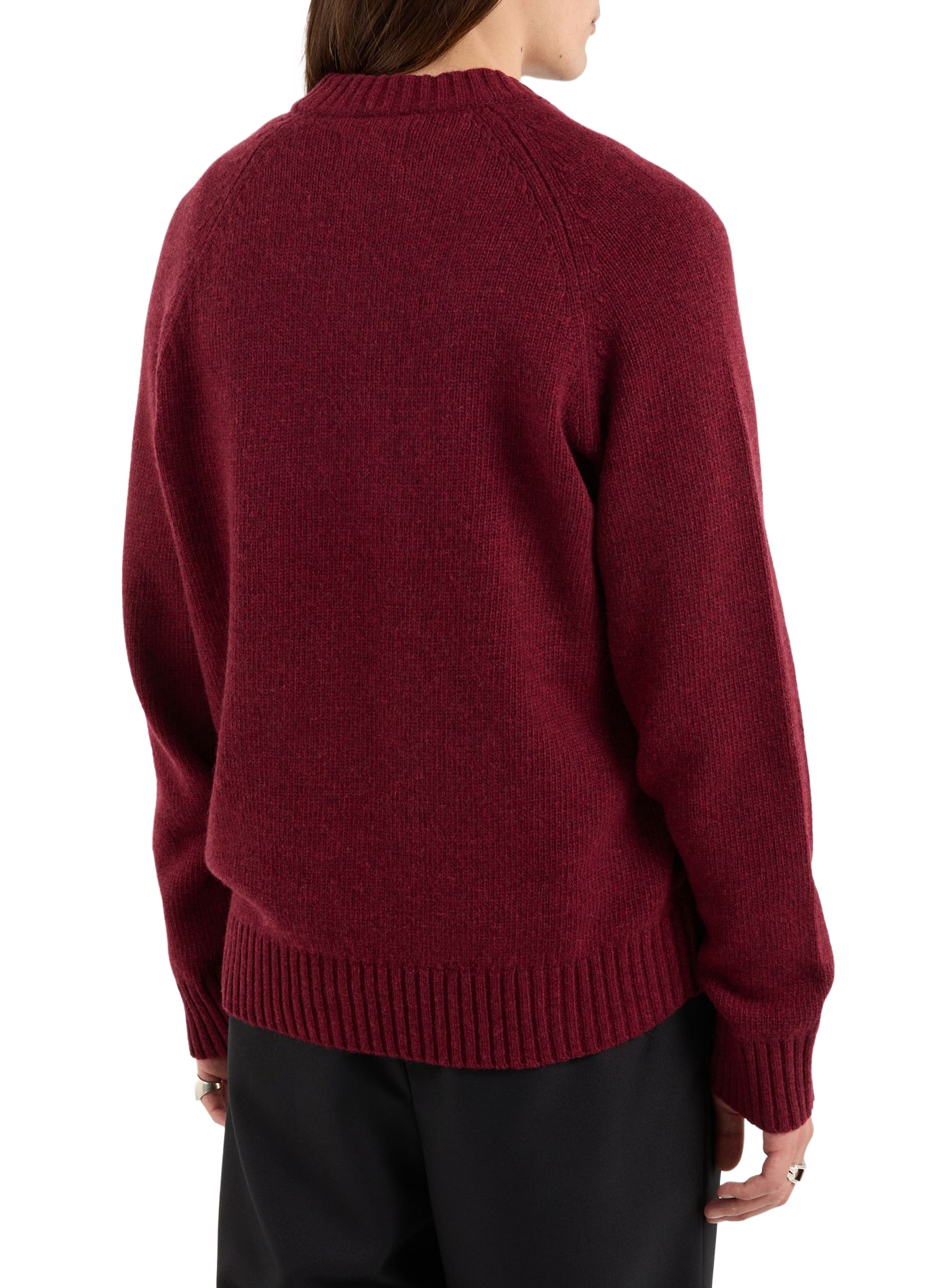Round neck wool straight sweater SAISON 1865 Red