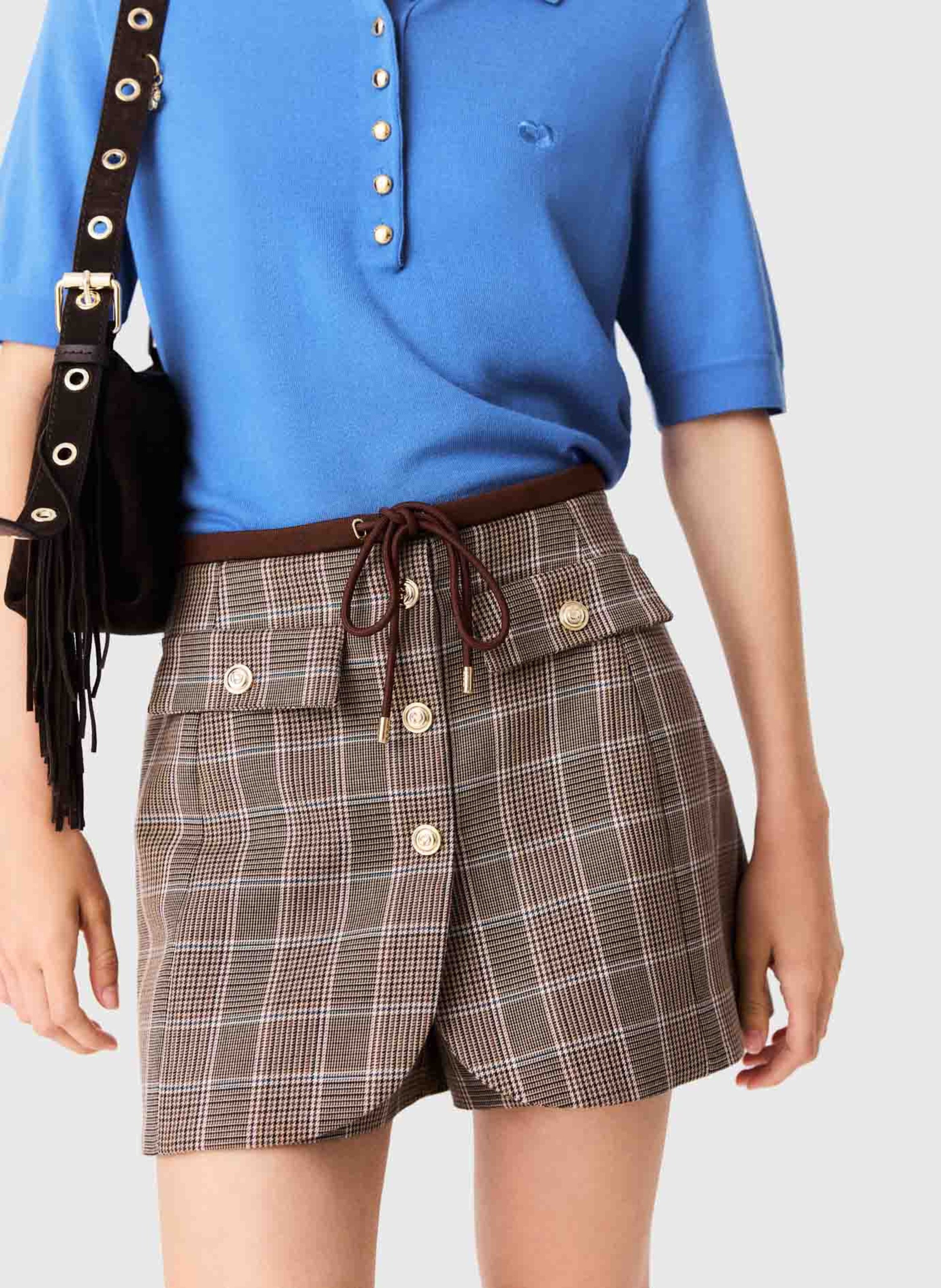 Short tailleur effet jupe à motifs MAJE Marron