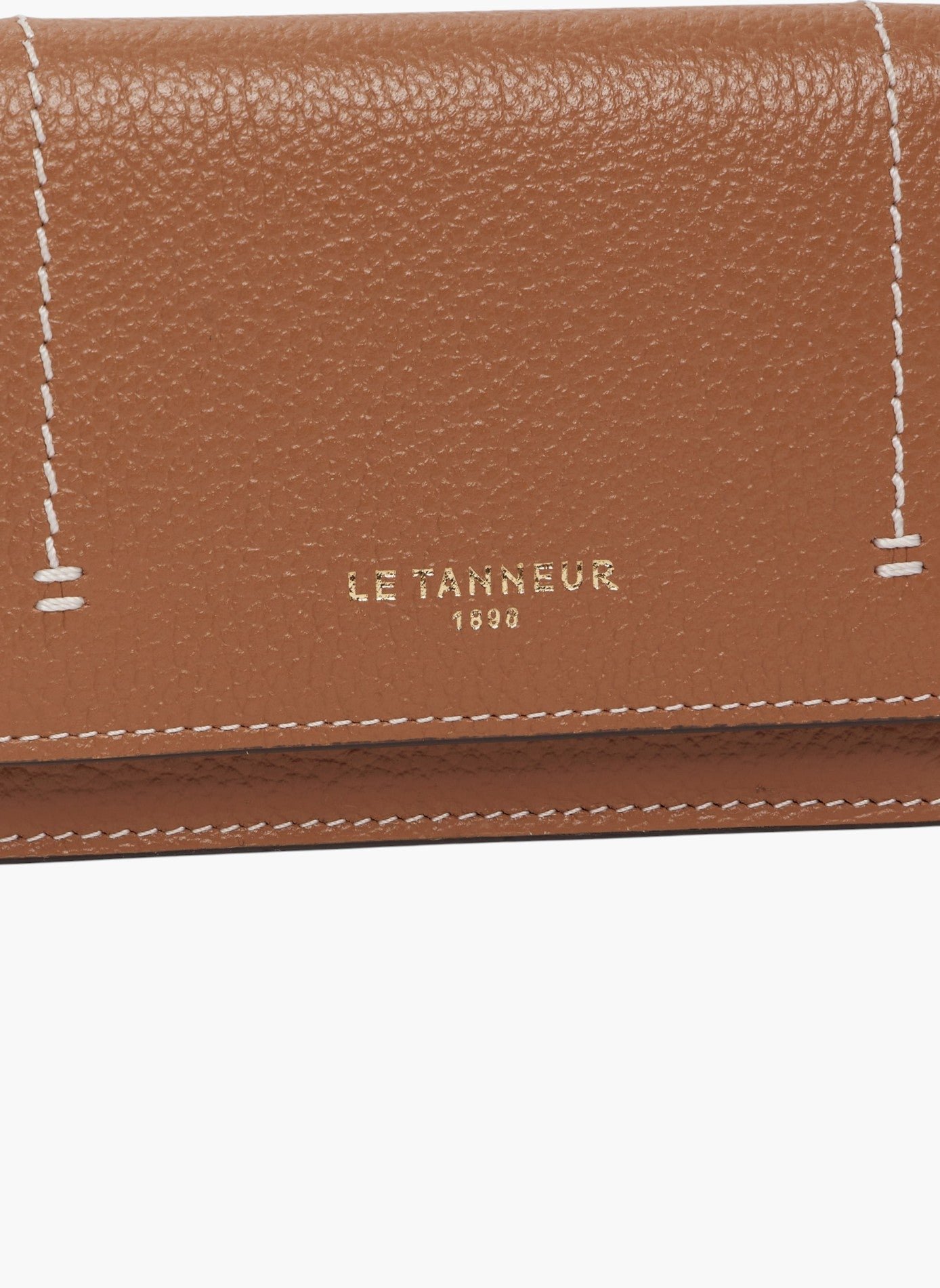 Petit porte cartes à rabat louison en cuir grainé LE TANNEUR Marron