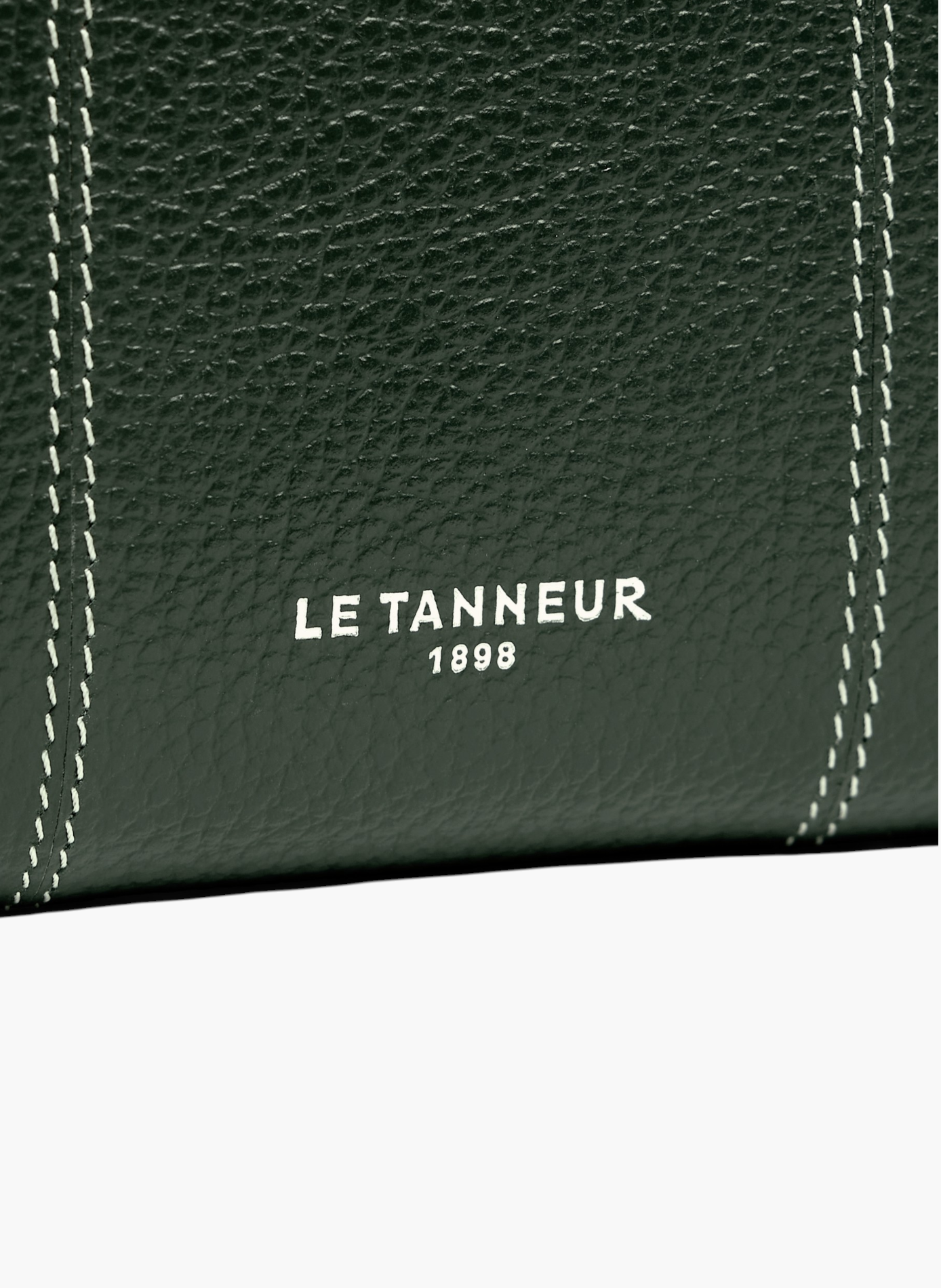 Portefeuille moyen modèle marguerite en cuir grainé LE TANNEUR Vert