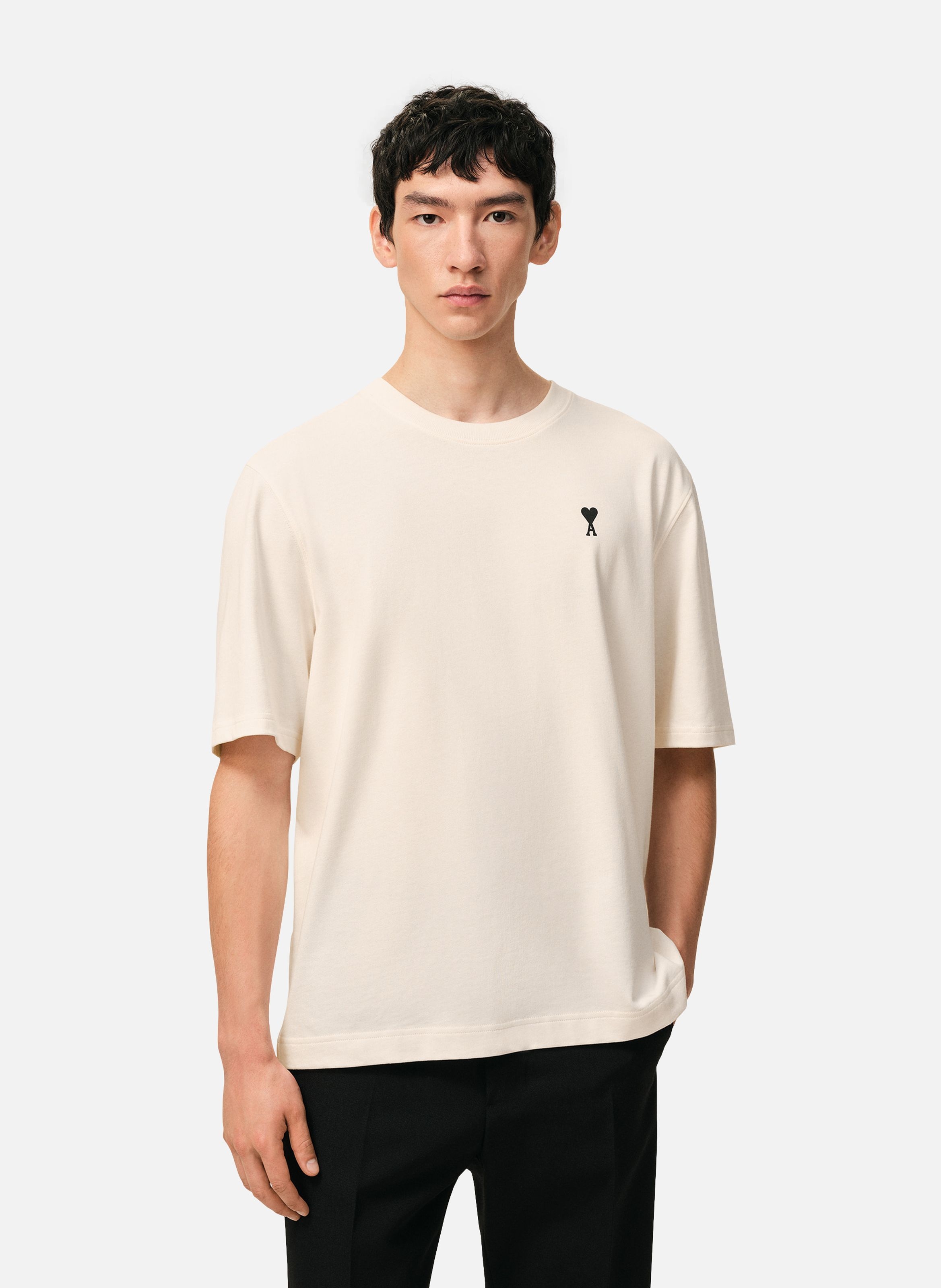 T-shirt imprimé place des victoires unisexe en coton AMI PARIS Blanc