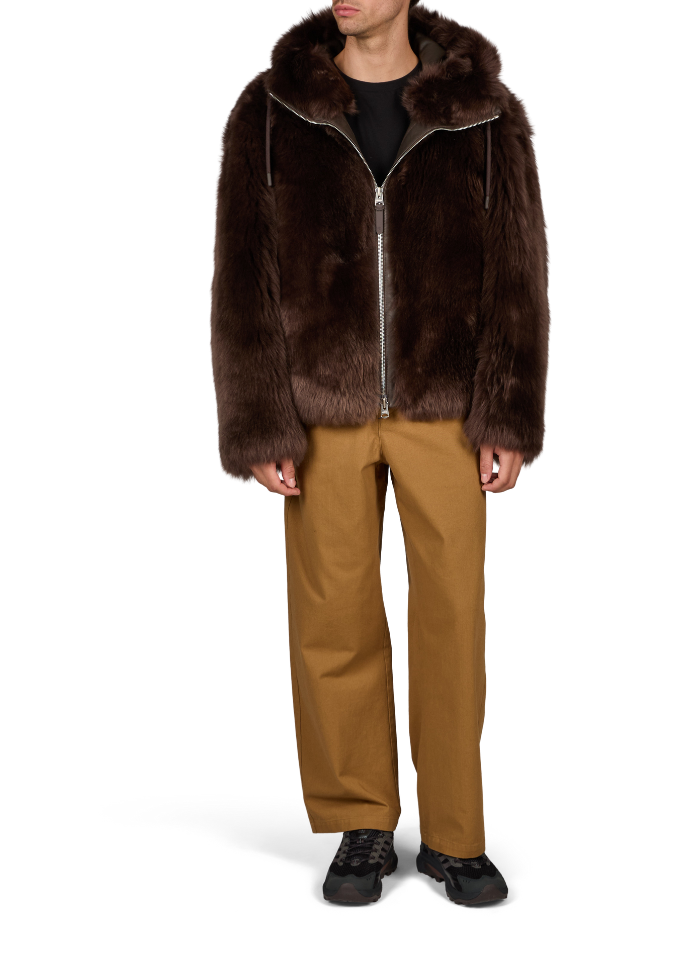 Lederjacke mit Kapuzenkragen MACKAGE Braun