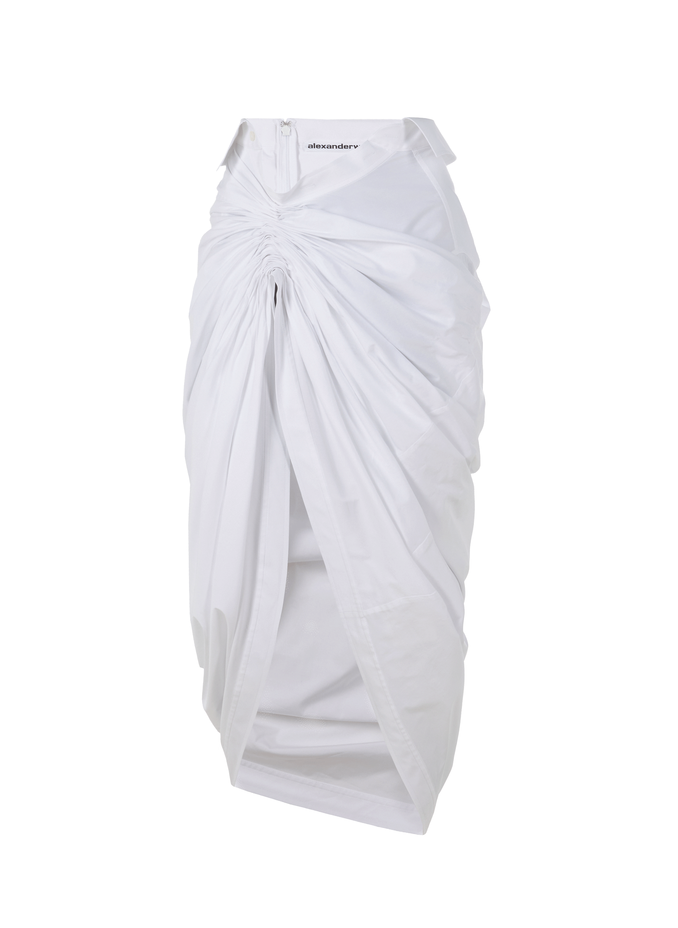 Jupe chemise en popeline de coton ALEXANDER WANG Blanc