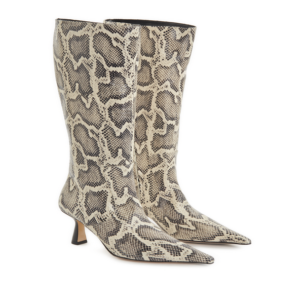 Aeyde Printed Leather Boots In Neutral