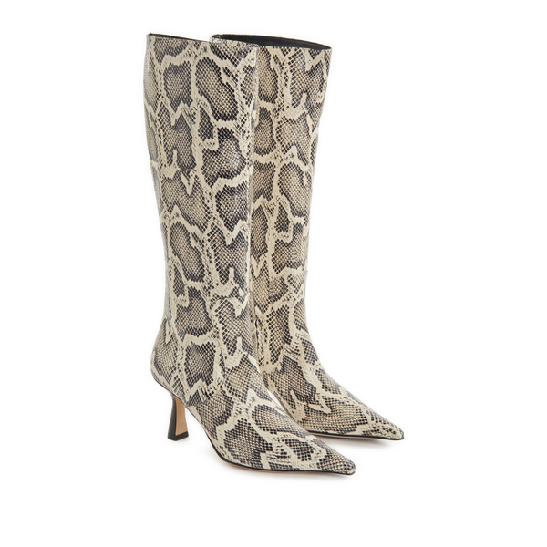 Aeyde Printed Leather Boots In Neutral