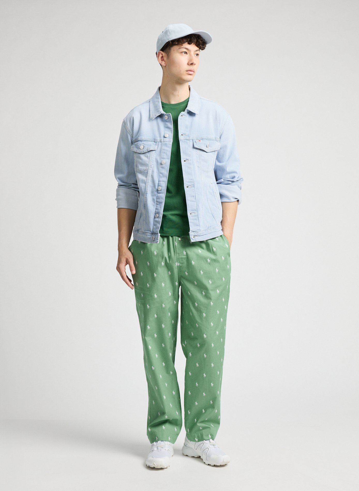 Striped denim jacket TOMMY HILFIGER Blue