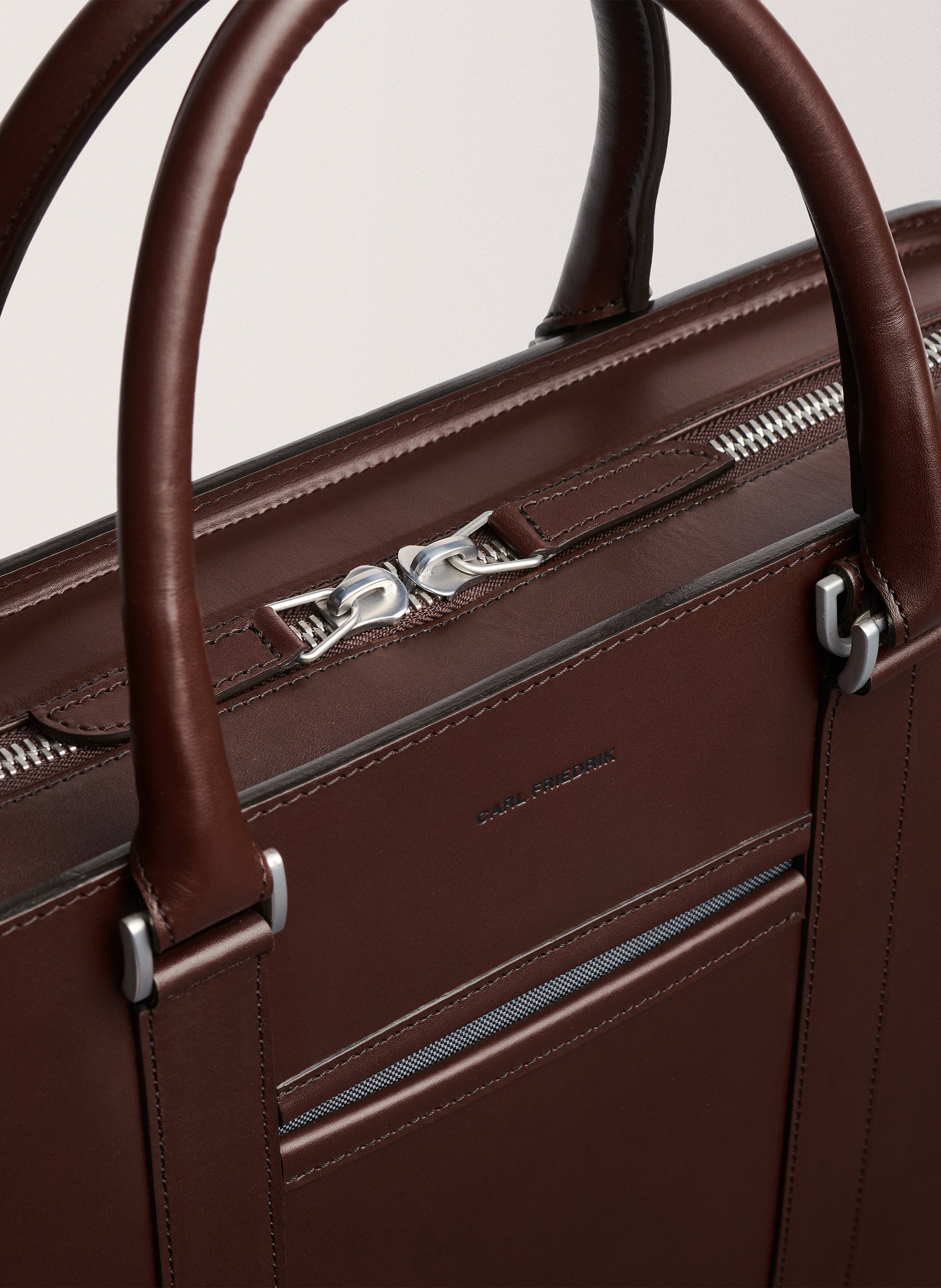 Porte-documents 'Palissy Briefcase' en cuir vachetta CARL FRIEDRIK Marron