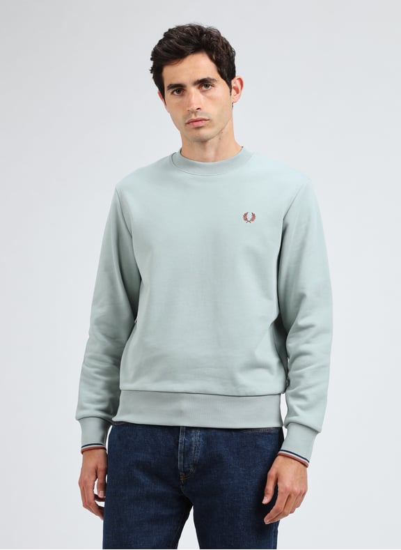 Loose-fit cotton sweatshirt Blue by FRED PERRY FRED PERRY Loose-fit cotton sweatshirt Blue