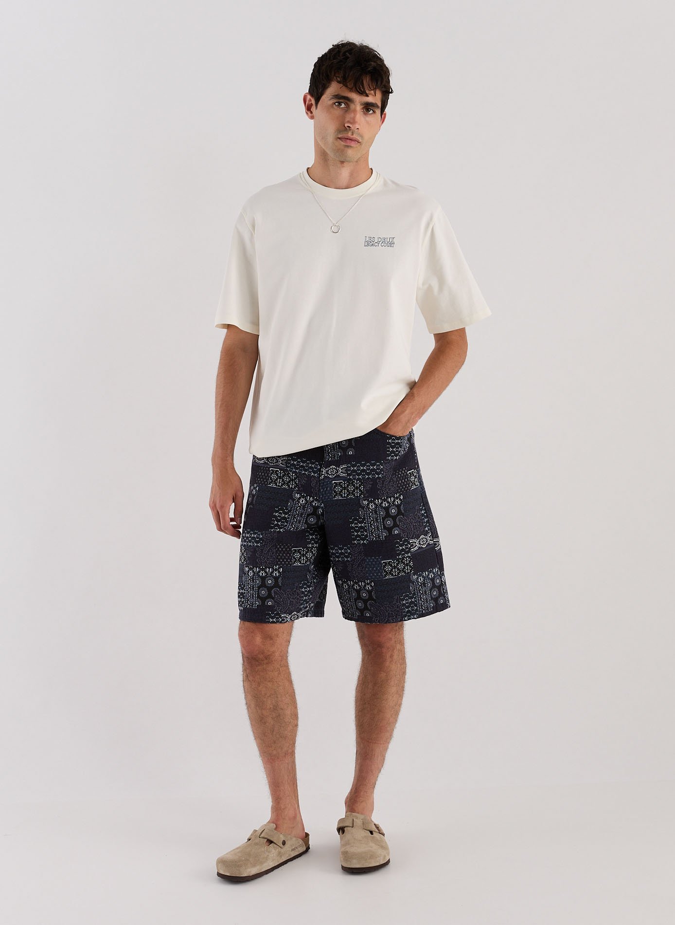 Short Ryder Contrast Jacquard LES DEUX Blue