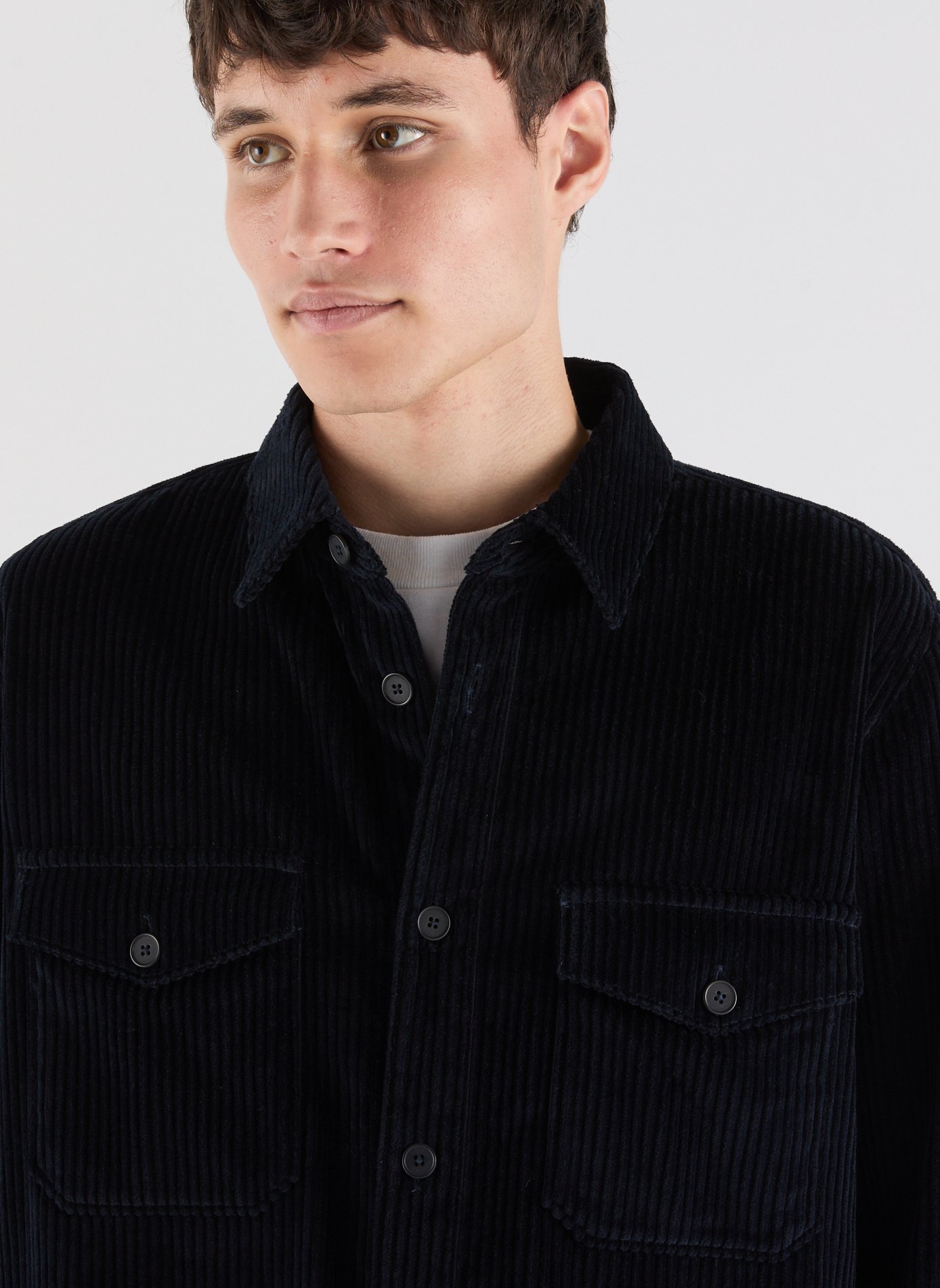 Surchemise Gover col classique en velours côtelé de coton SAISON 1865 Bleu
