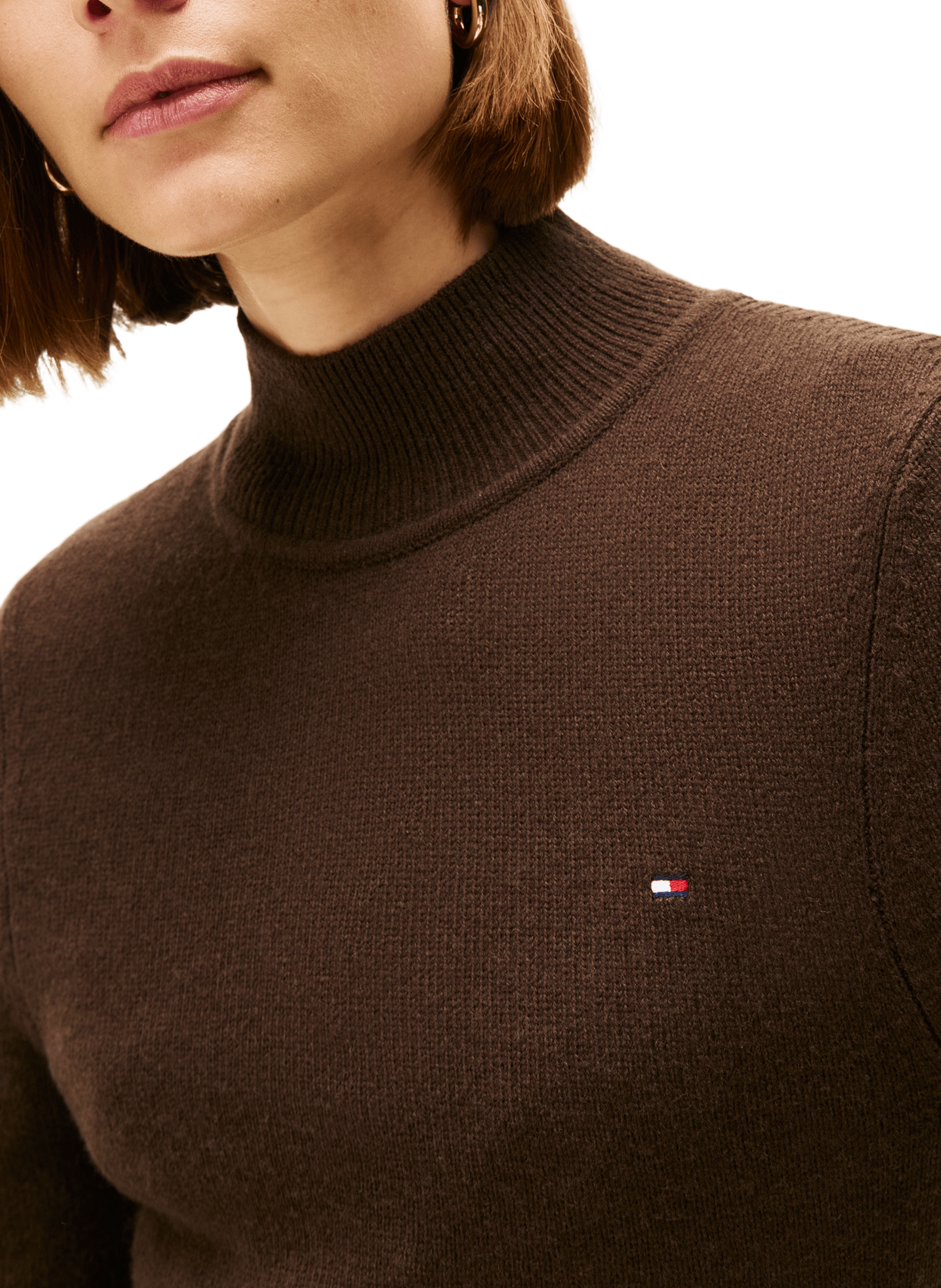 Midi wool dress with high neck TOMMY HILFIGER Multicolour