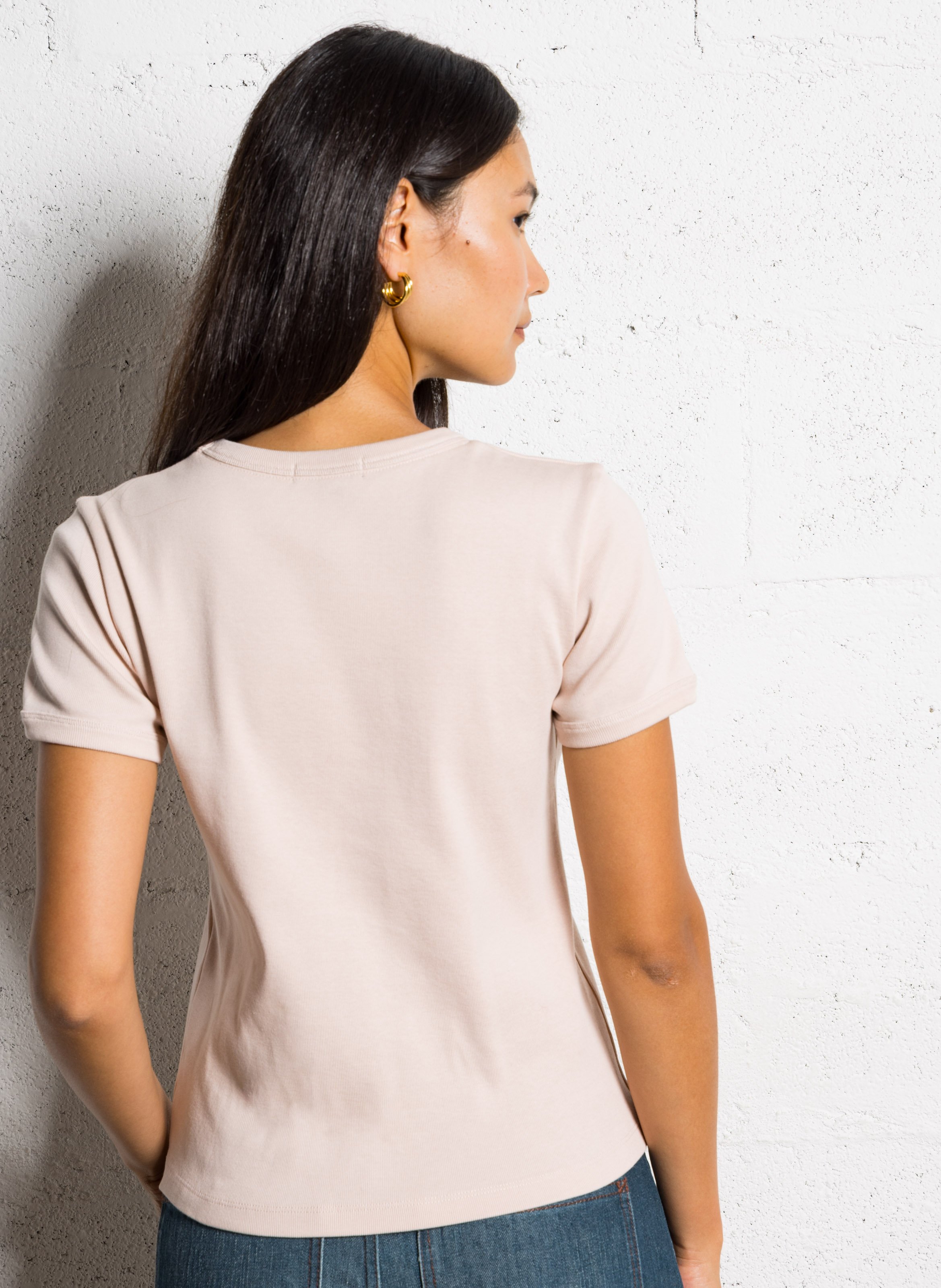 Tee-shirt ajusté en coton aristide SOEUR Rose