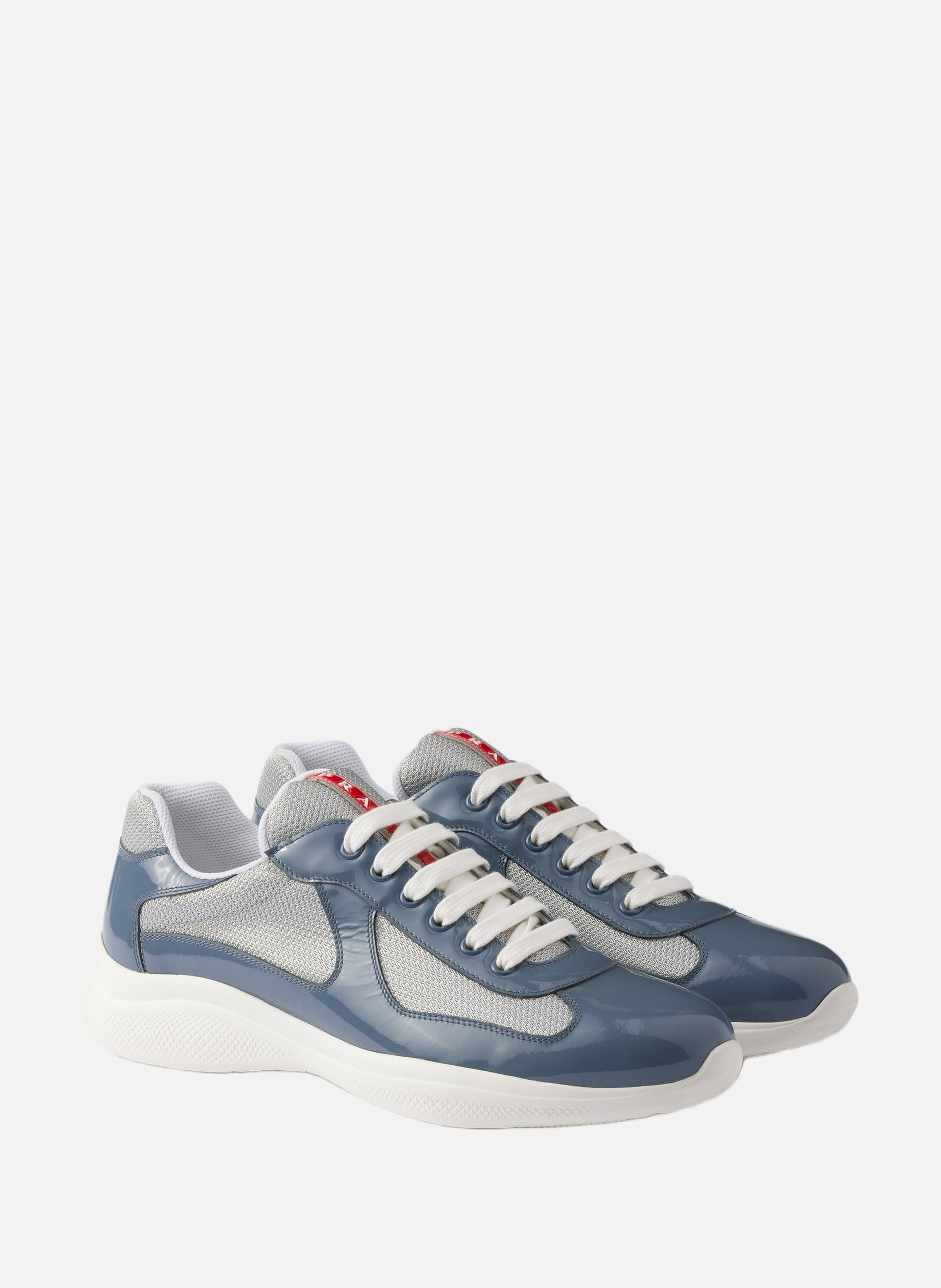 Sneakers prada america’s cup en cuir verni et tiss PRADA Bleu