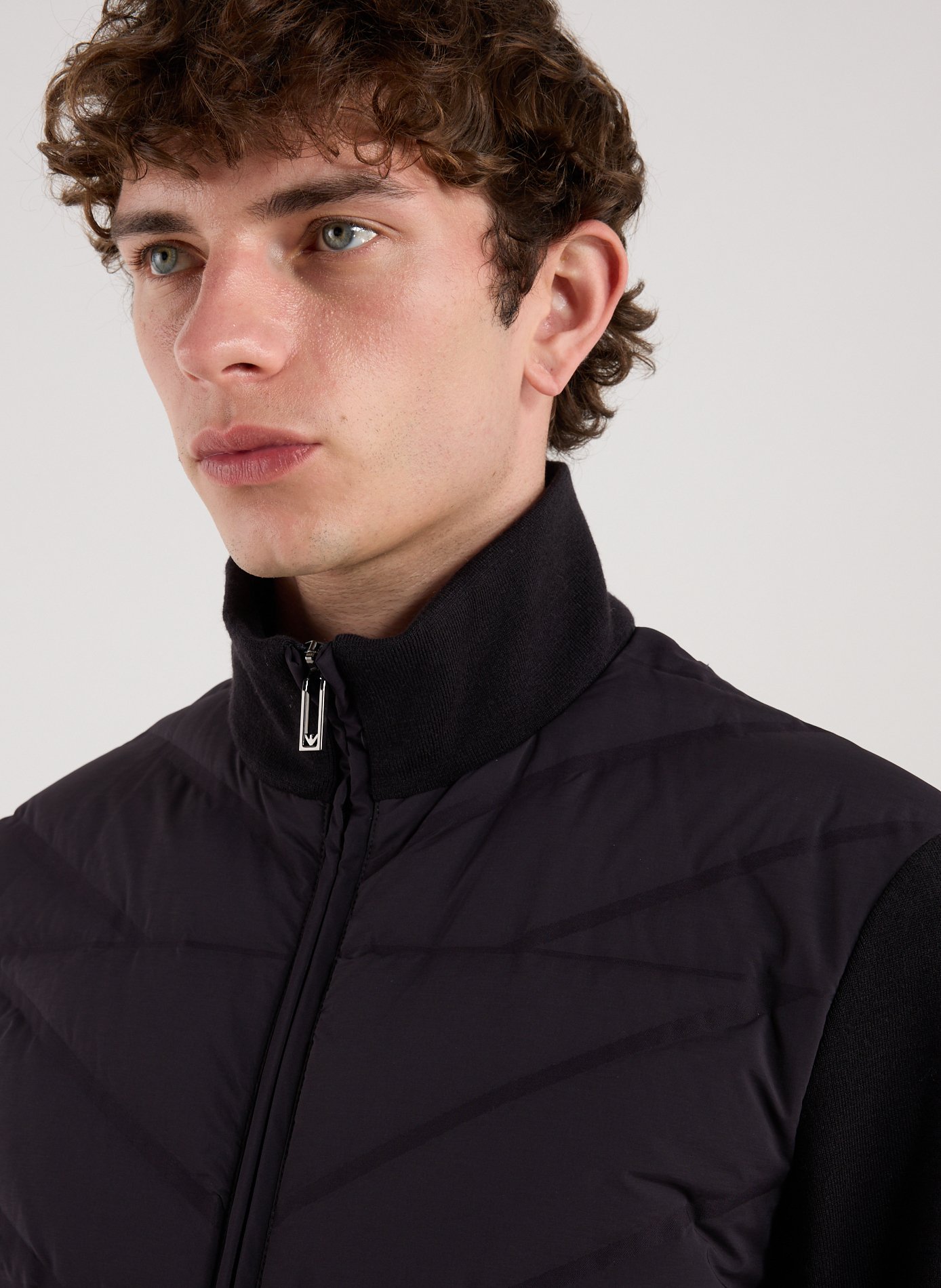 Straight stand-up collar jacket EMPORIO ARMANI Blue