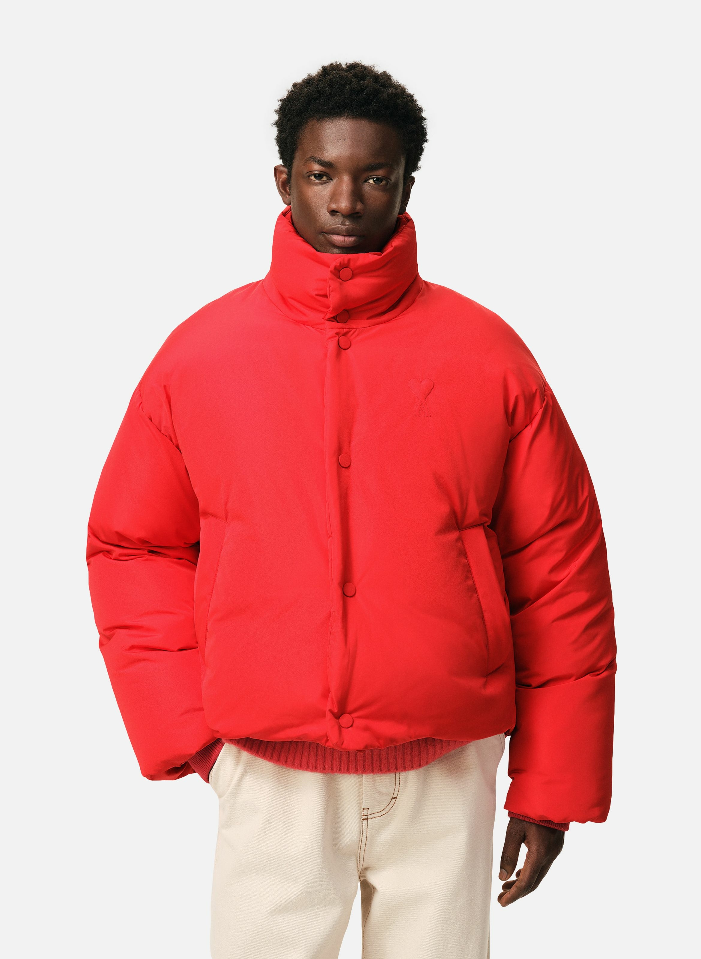 Doudoune ami de coeur en taffetas AMI PARIS Rouge