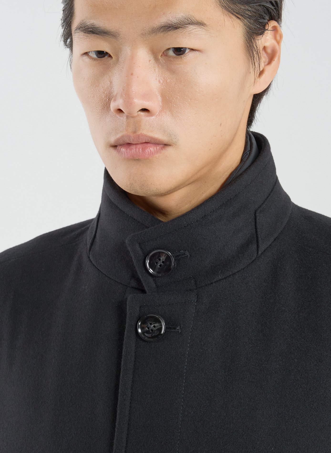 Coat with high collar in blended wool STRELLSON Black