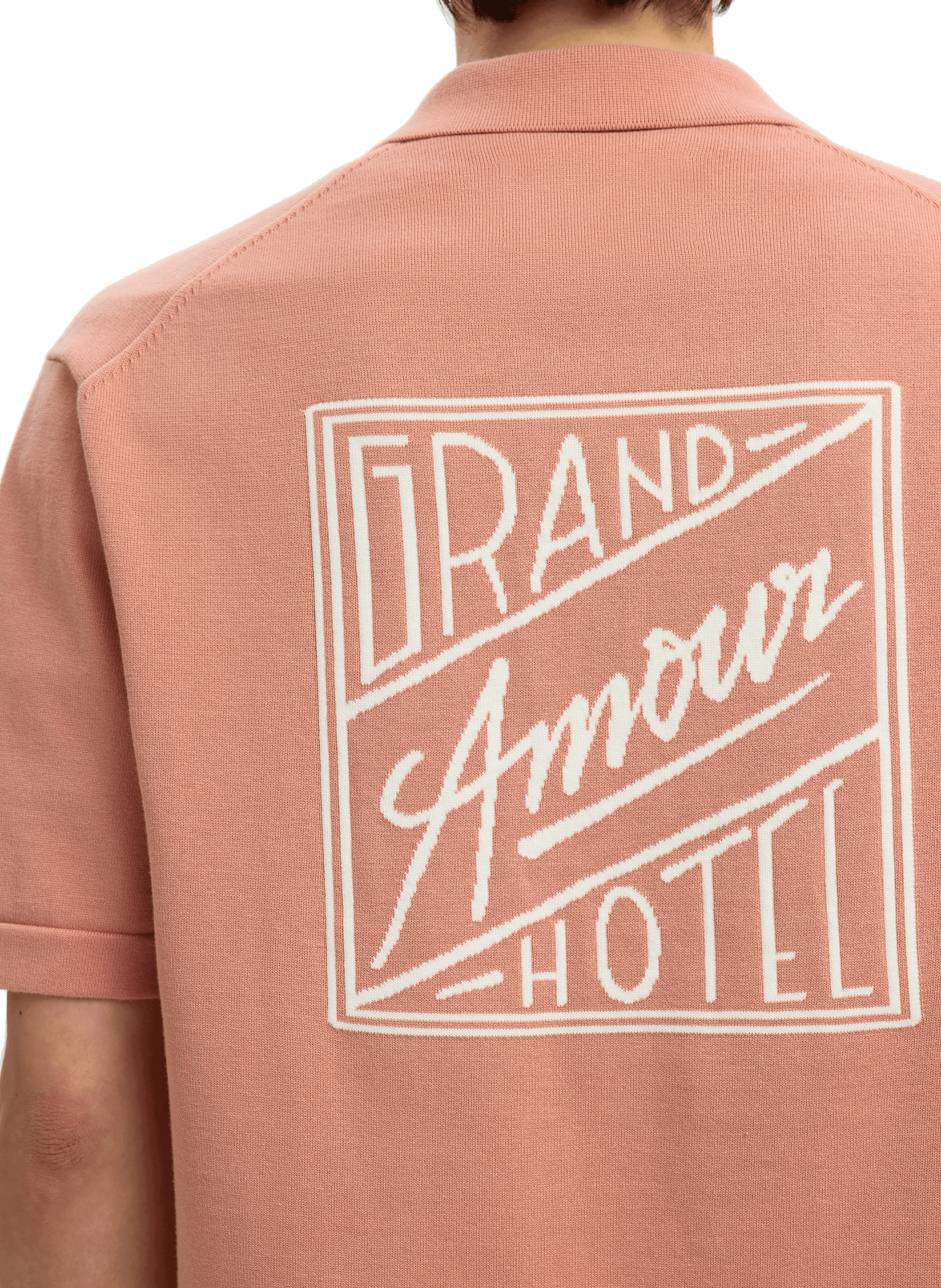 Short-sleeved embroidered cotton shirt SELECTED Pink