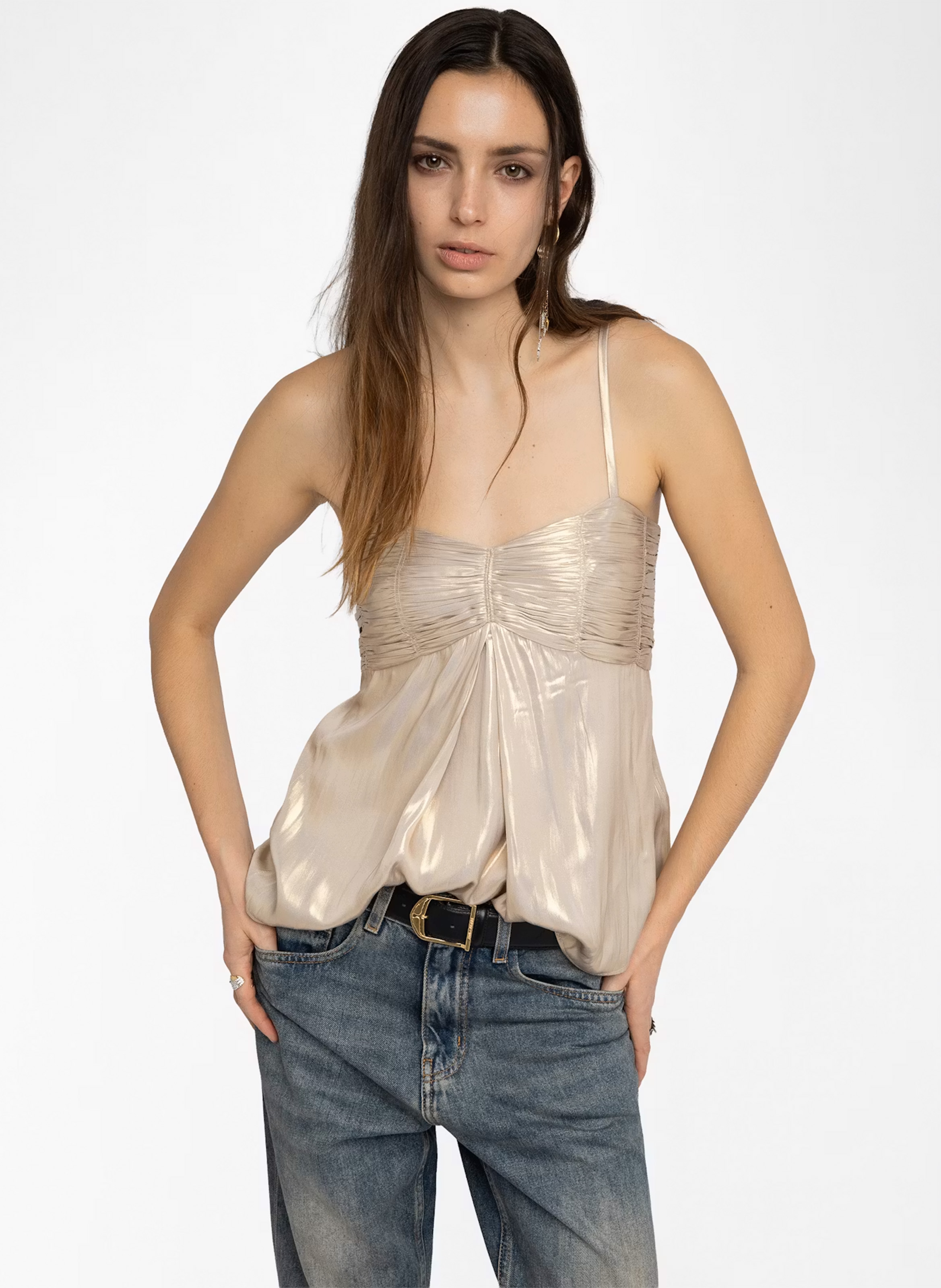 Top droit métallisé cippie ZADIG&VOLTAIRE Jaune