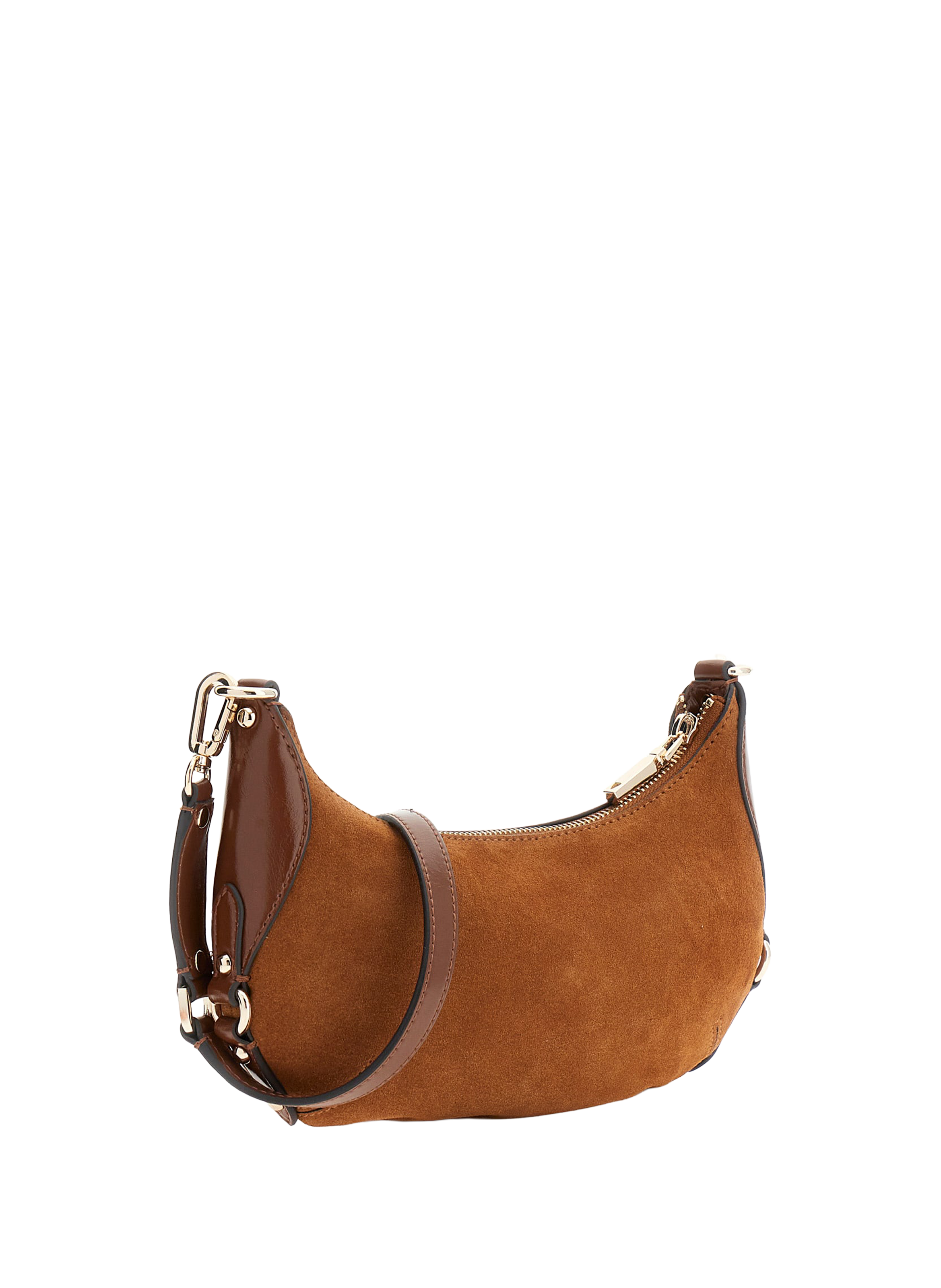 Marsha cowhide leather mini crossbody bag GUESS Brown