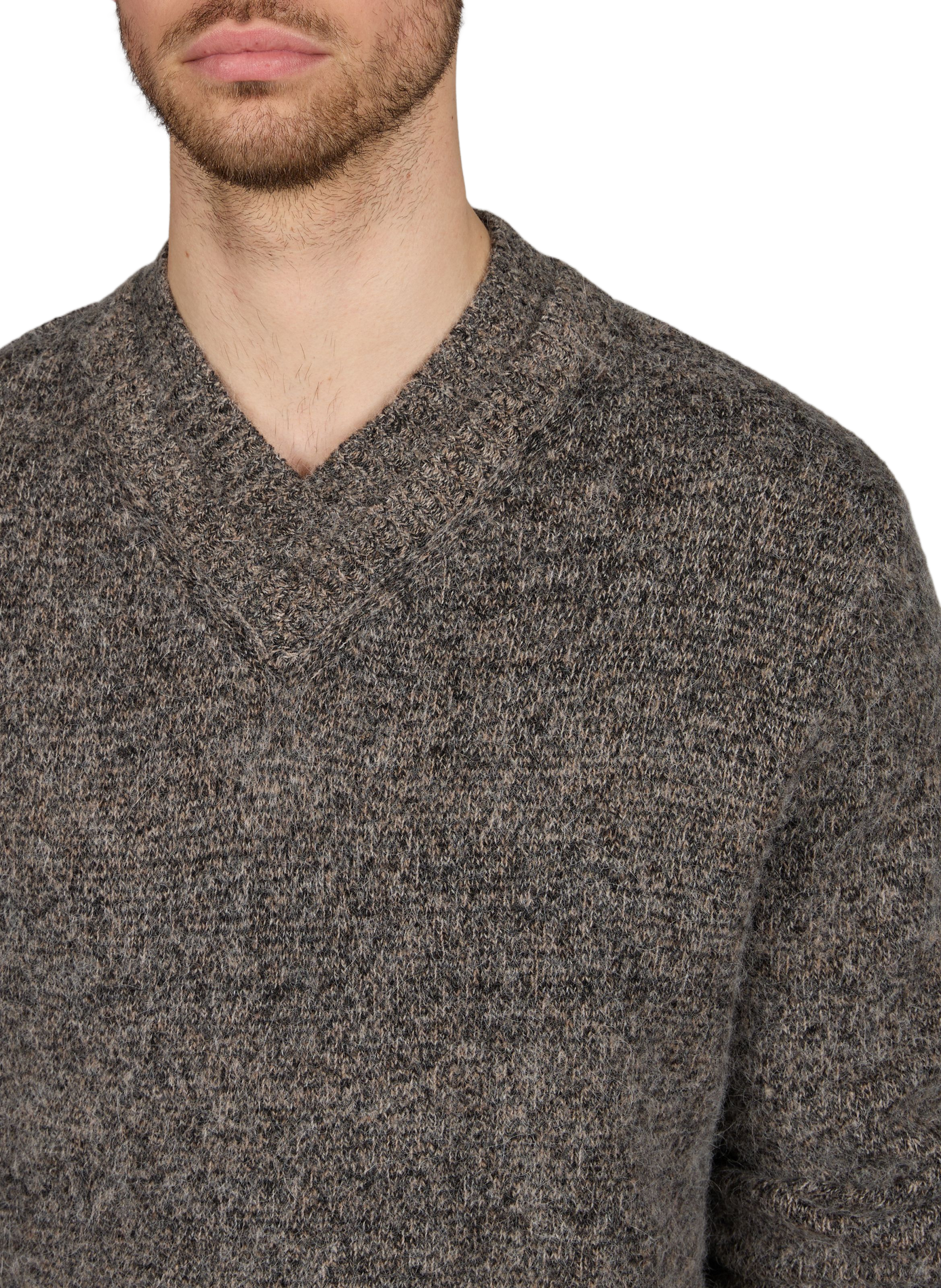 Textured wool blend sweater SAMSOE SAMSOE Brown