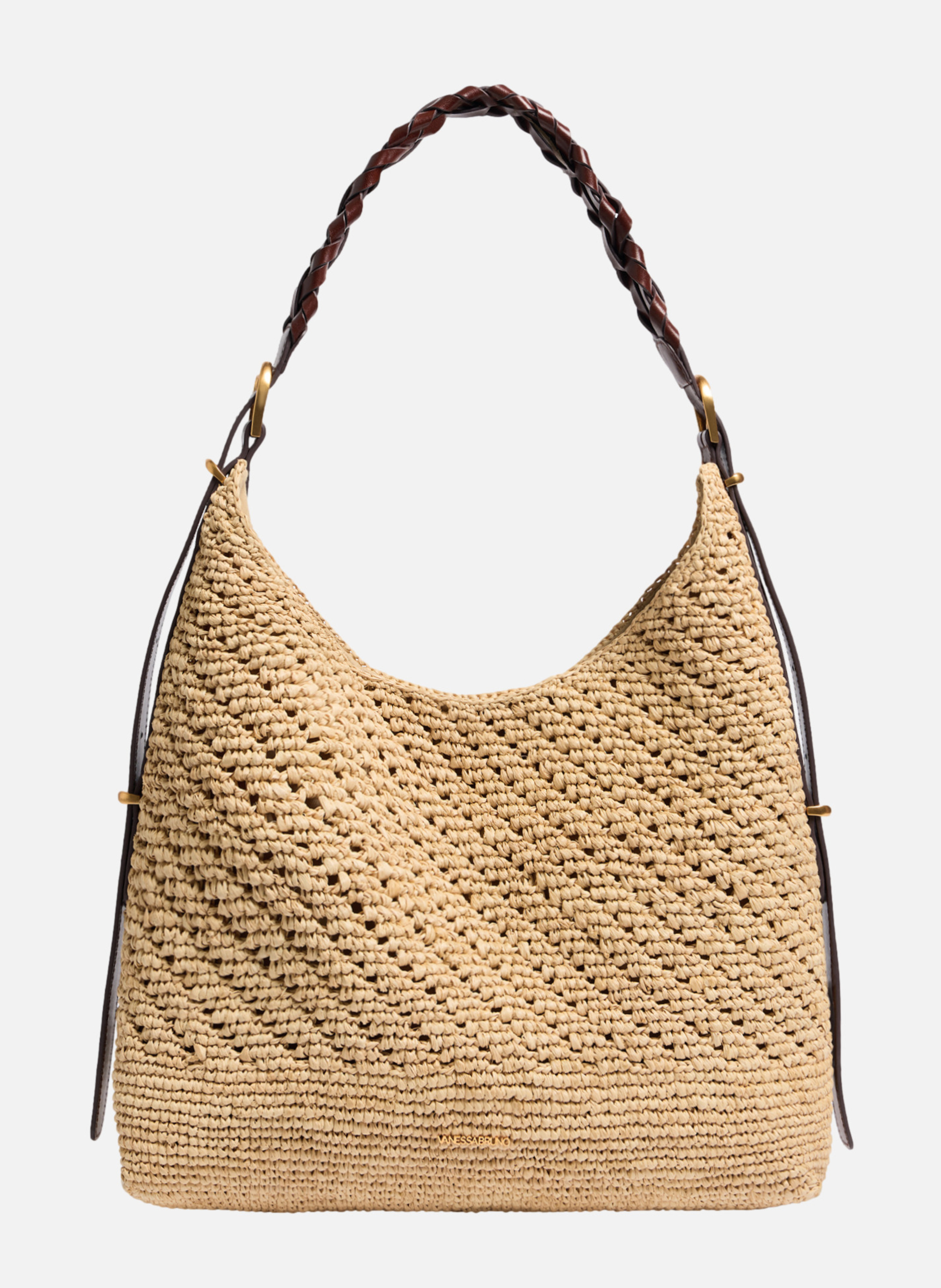 Sac hobo jess en raphia VANESSA BRUNO Beige