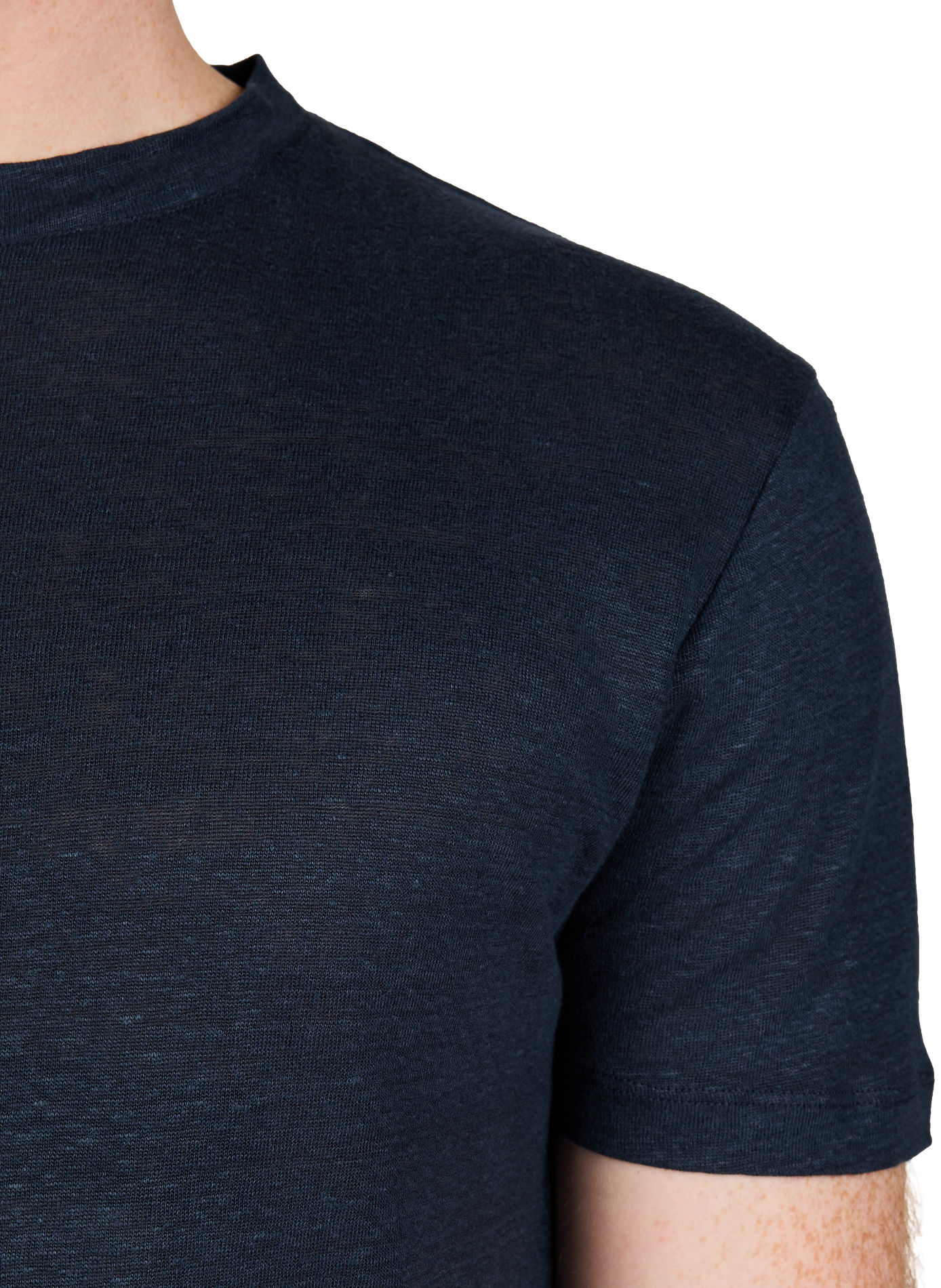 T-shirt col rond en coton AU PRINTEMPS PARIS Bleu