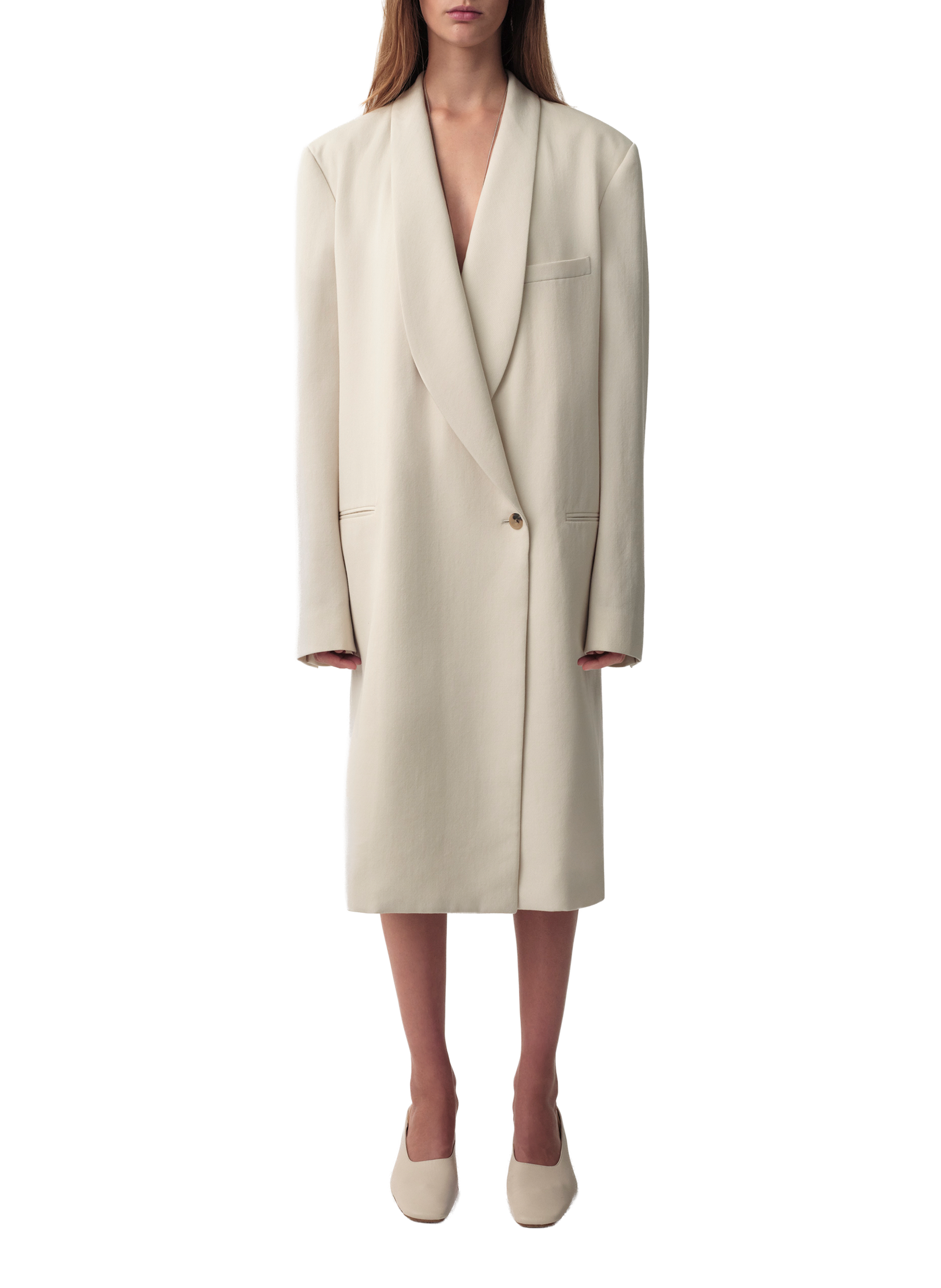 Manteau Evelyn oversize en laine Calvin Klein Collection Beige