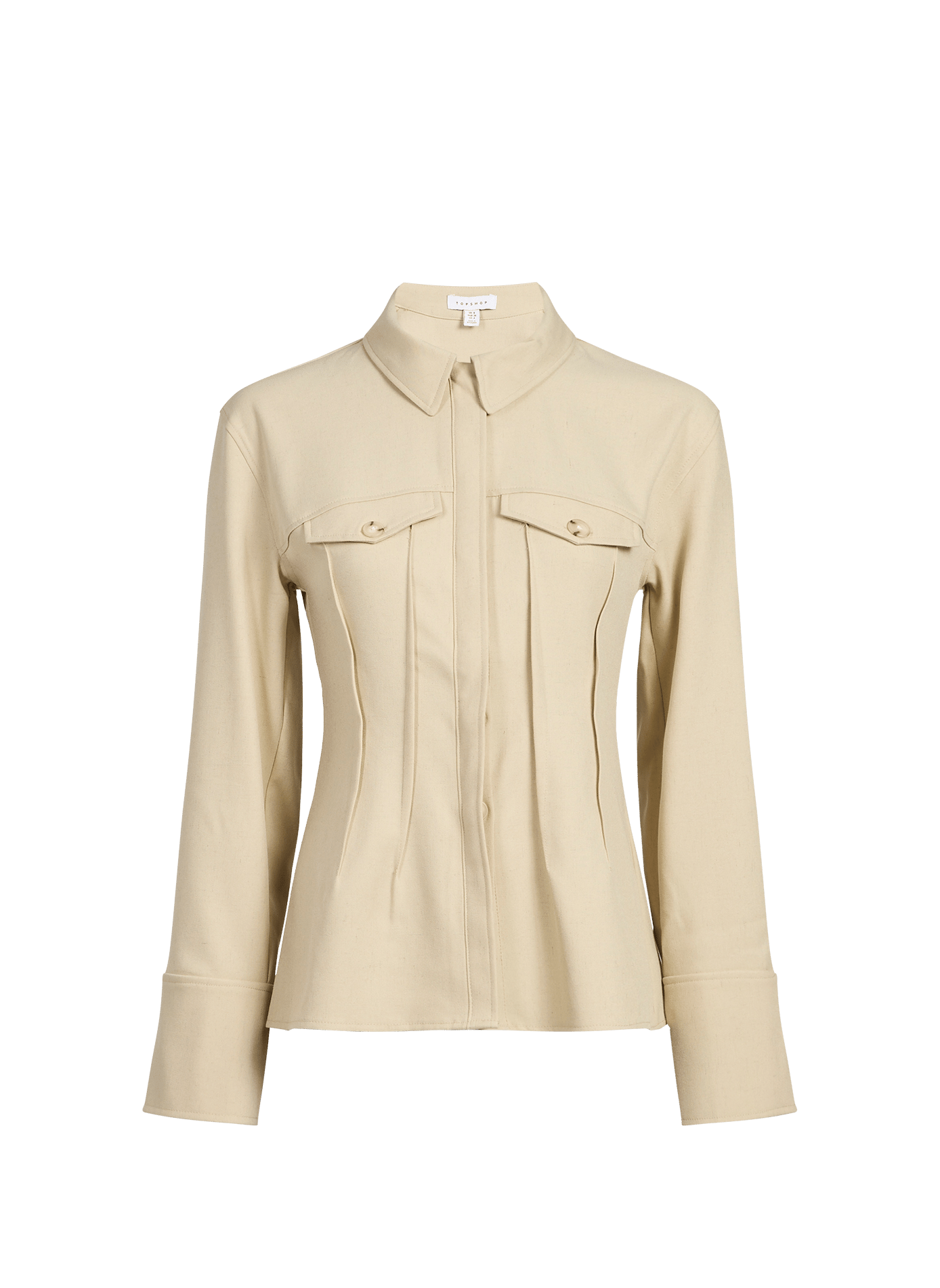 Fitted classic collar shirt TOPSHOP Green