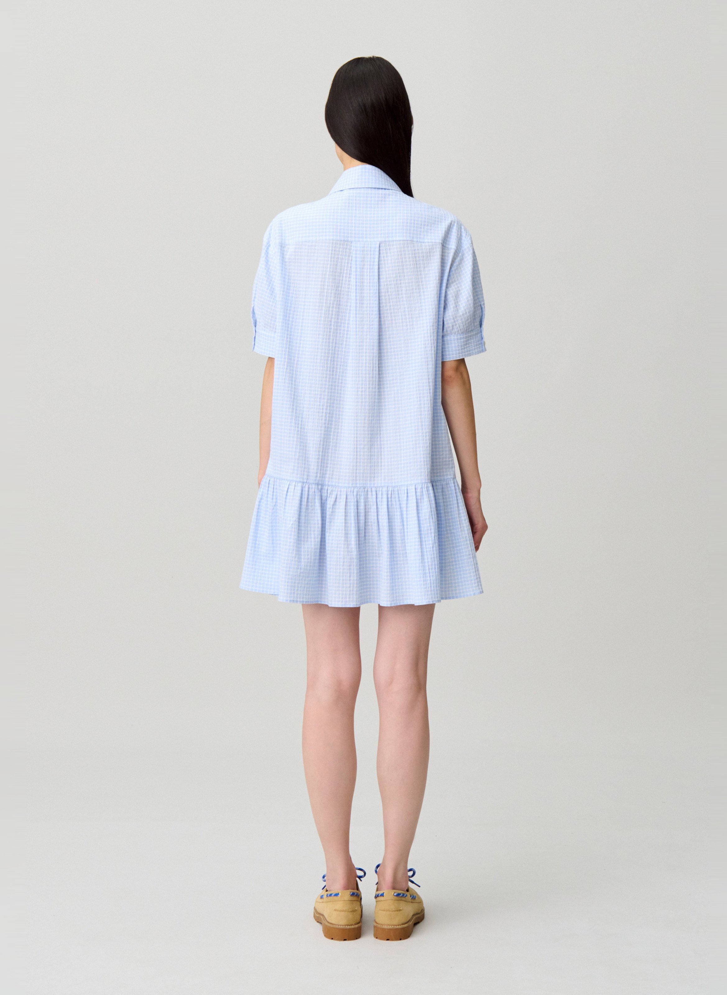 Robe curte col classique en coton mélangé imprimé CLAUDIE PIERLOT Multicolore