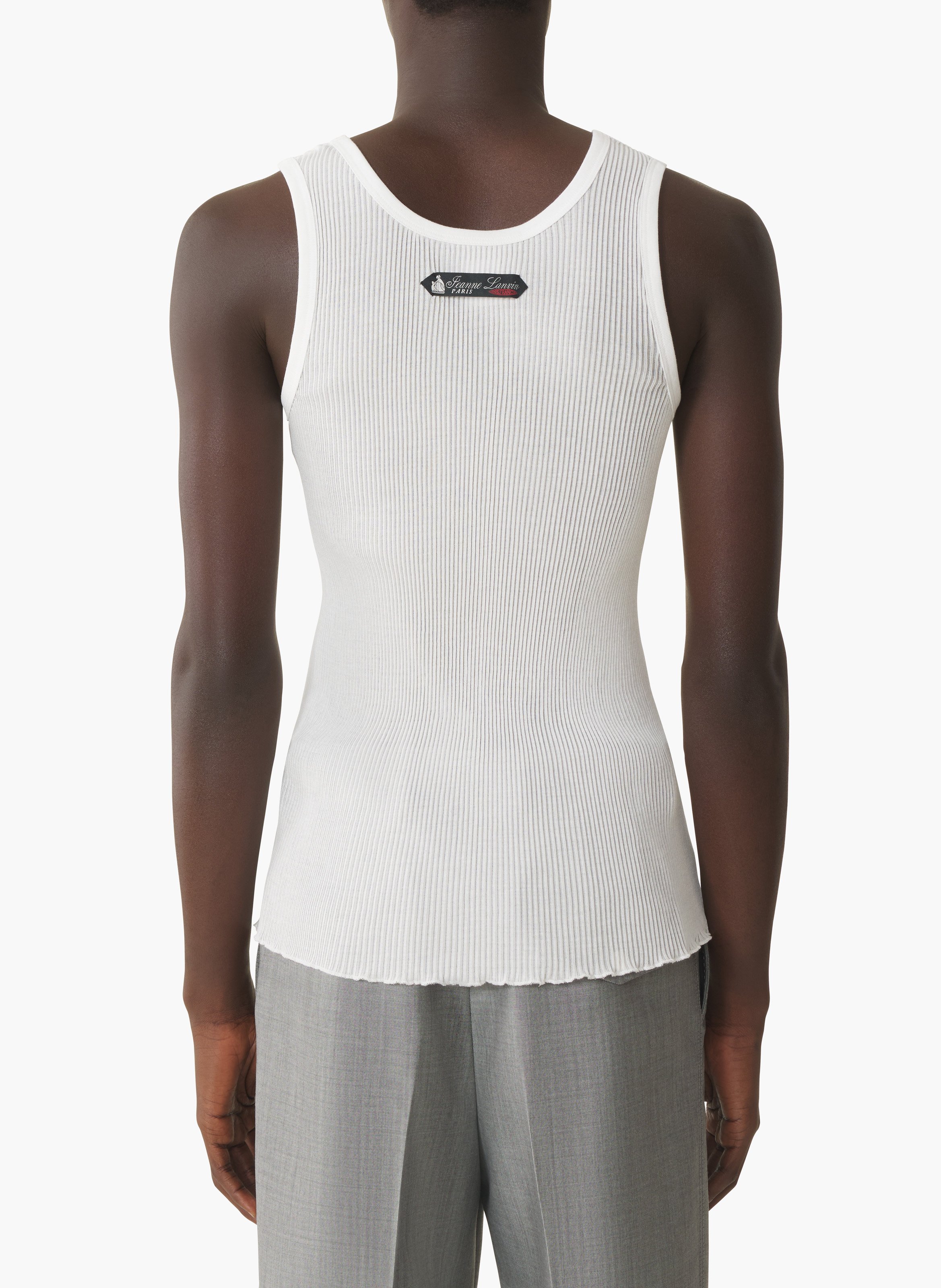 Débardeur en jersey plissé LANVIN Blanc