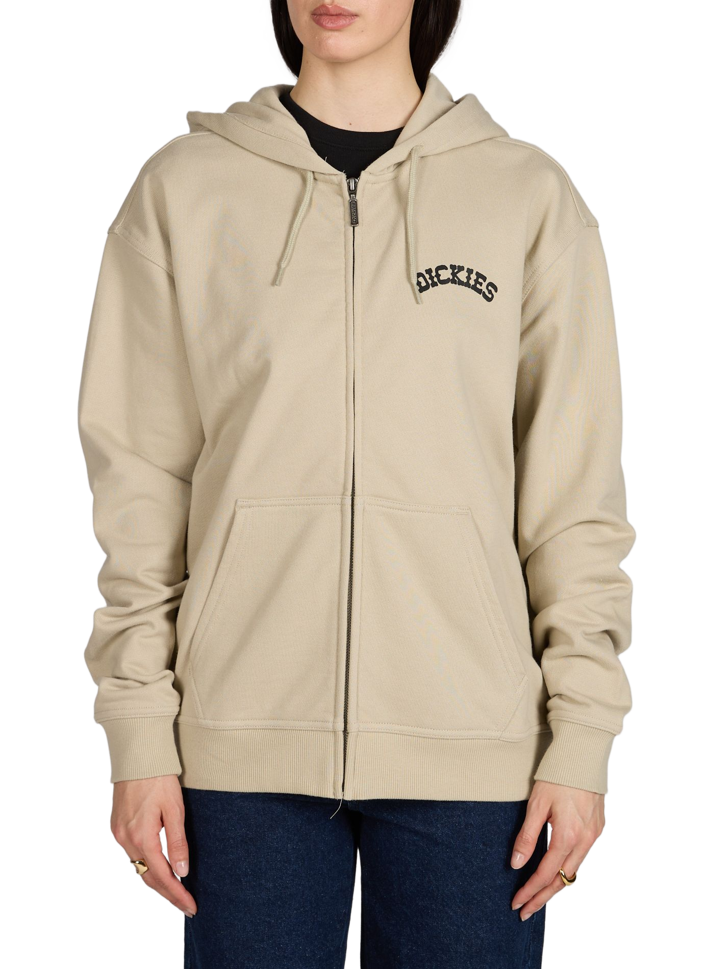 Zip hoodie with hood in blended cotton DICKIES Green