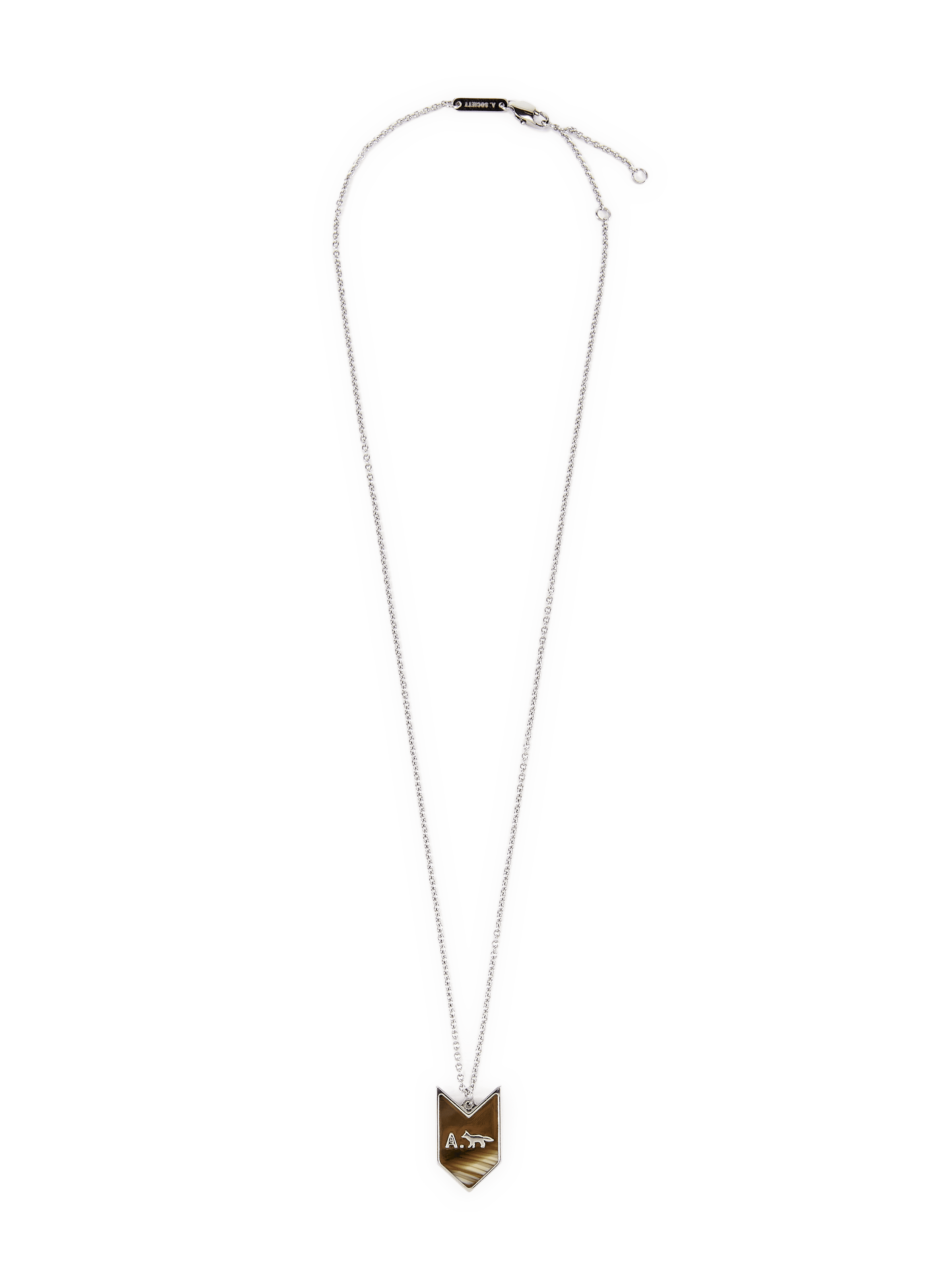 Logo pendant necklace MAISON KITSUNÉ Silver