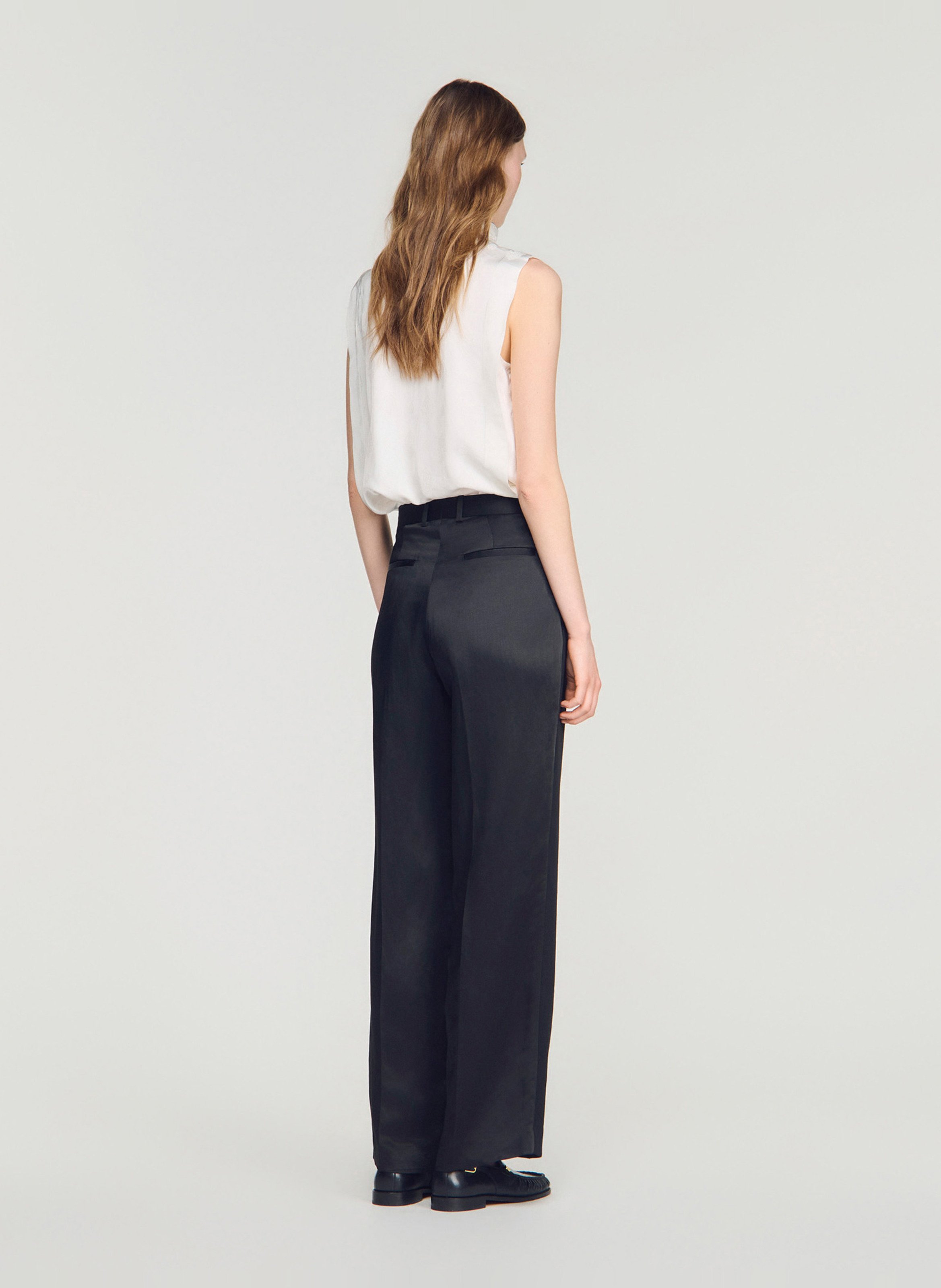 Pantalon large SANDRO Noir