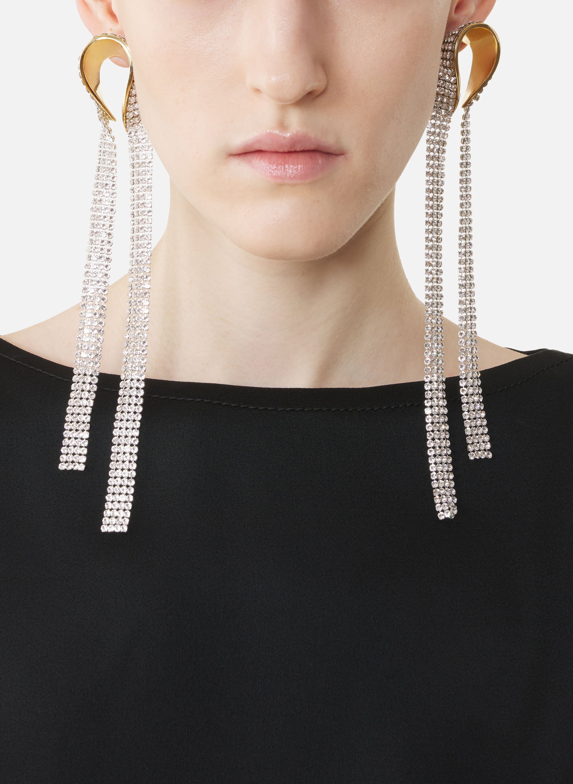 Boucles d'oreille tombantes twist LANVIN Argent
