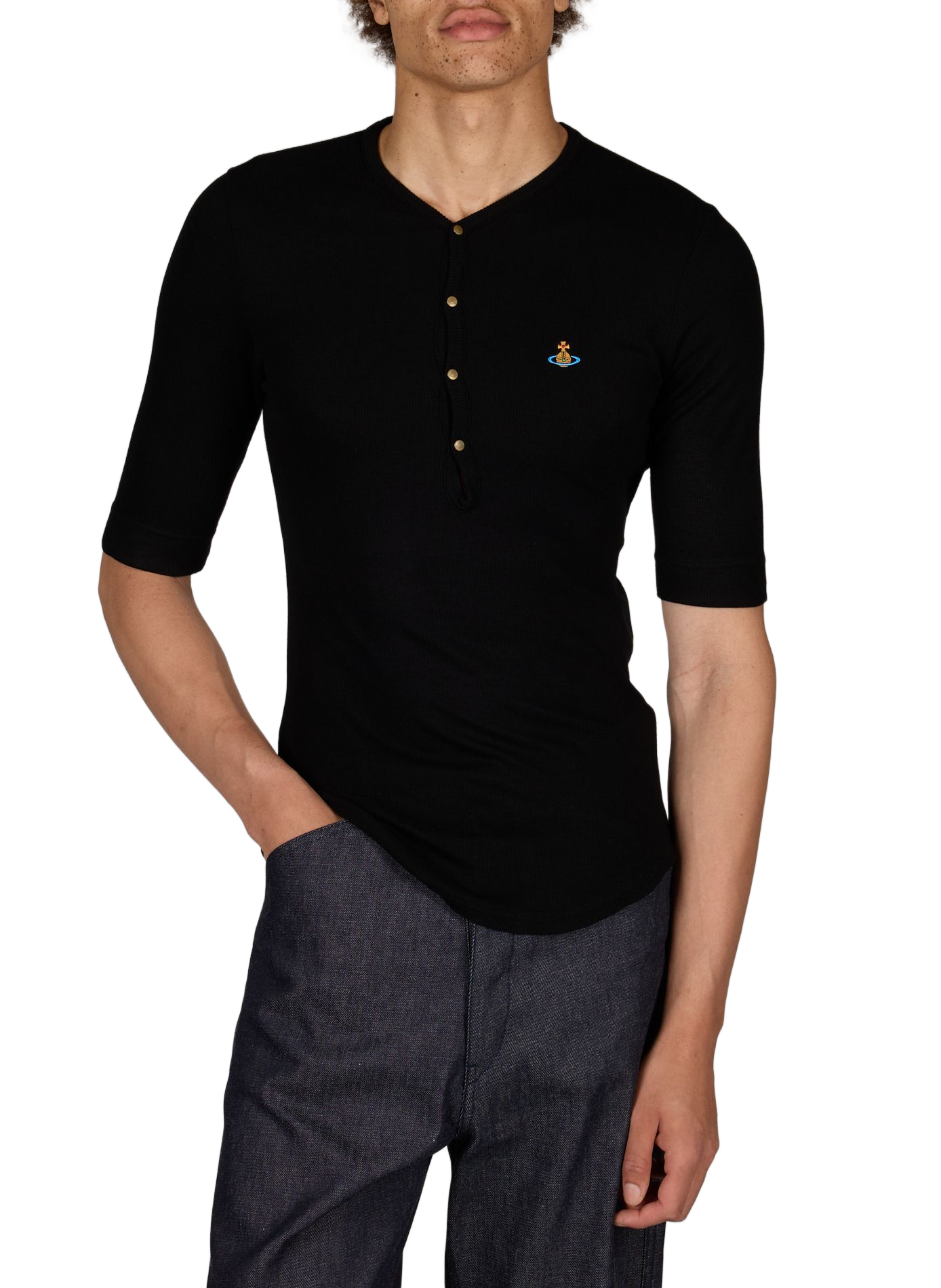 Polo with embroidered logo VIVIENNE WESTWOOD Black