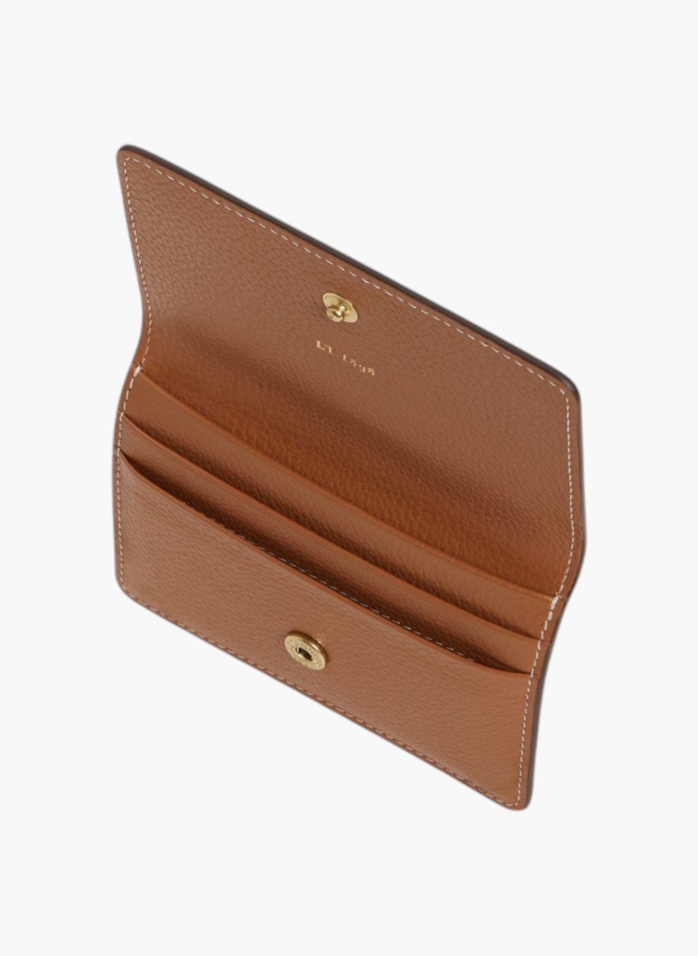 Petit porte cartes à rabat louison en cuir grainé LE TANNEUR Marron