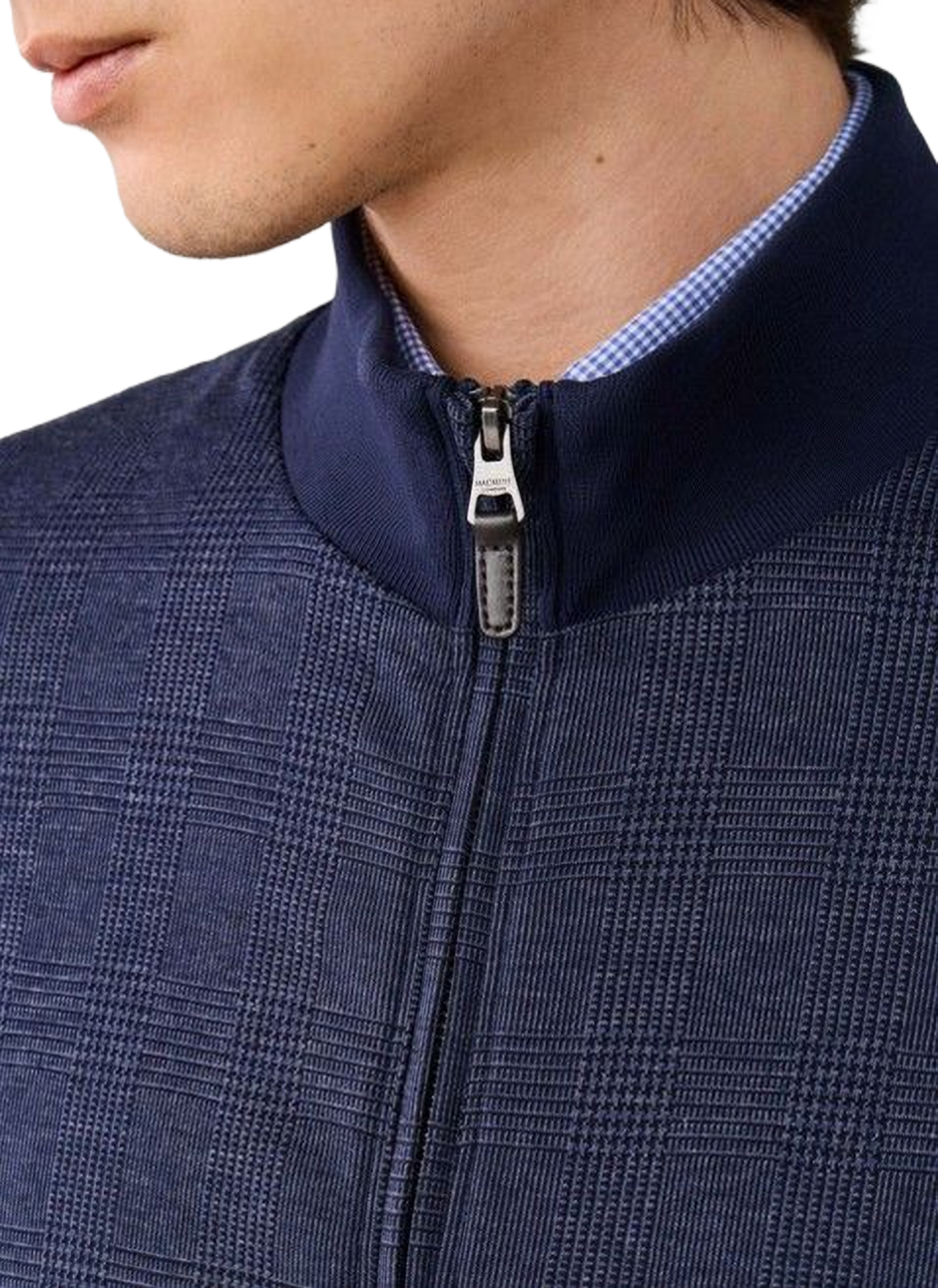 Cotton blend high-neck vest HACKETT Blue